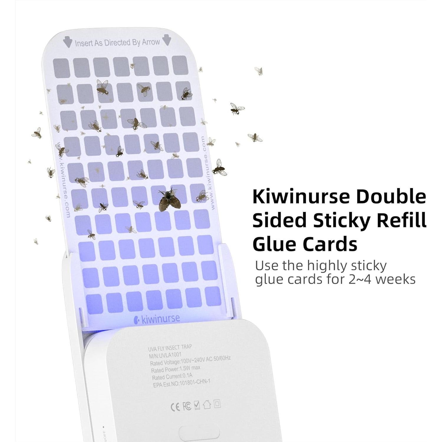 Recarga Tarjetas Pegamento Trampa Moscas Kiwinurse UVLA1001 - 10 Piezas