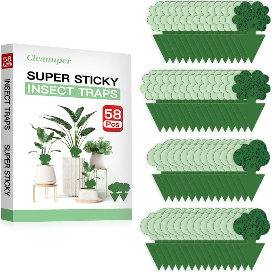 Trampas Pegajosas para Insectos Voladores Cleanuper 58 Pcs