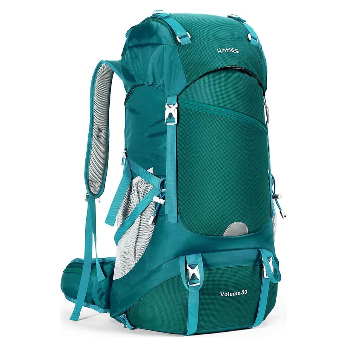 Mochila de Senderismo HOMIEE 50L Impermeable Verde