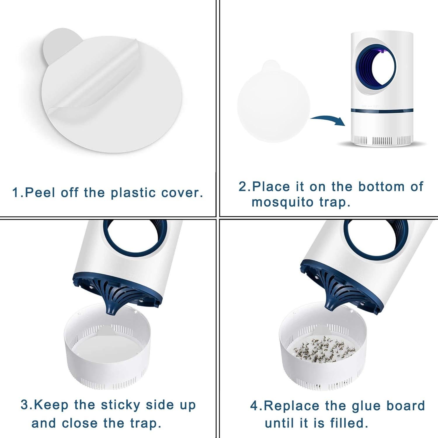 24 Placas de Pegamento Reemplazo Shootingstar 10.9 cm para Trampas de Insectos