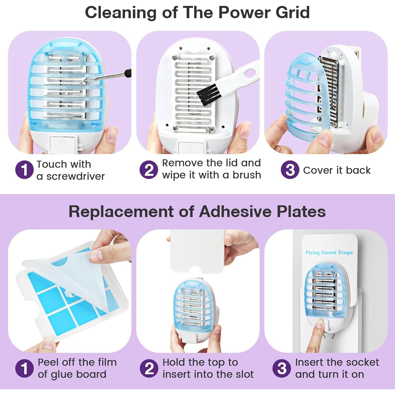 12 Tarjetas de Pegamento Repuesto Bammy para Trampas de Moscas