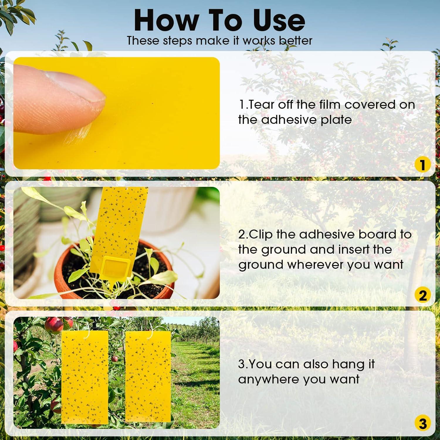 Trampas Adhesivas para Mosquitos Qualirey 220 Pcs Amarillo