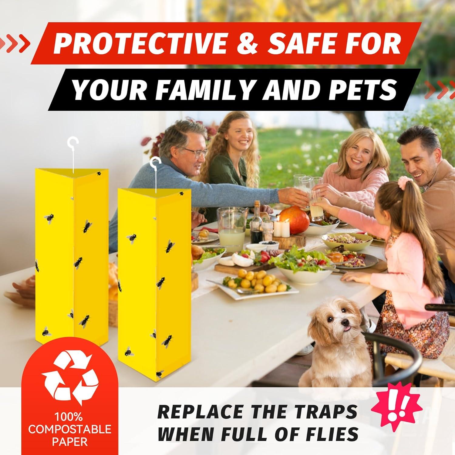 Trampas Adhesivas para Moscas LULUCATCH - Paquete de 10 Unidades