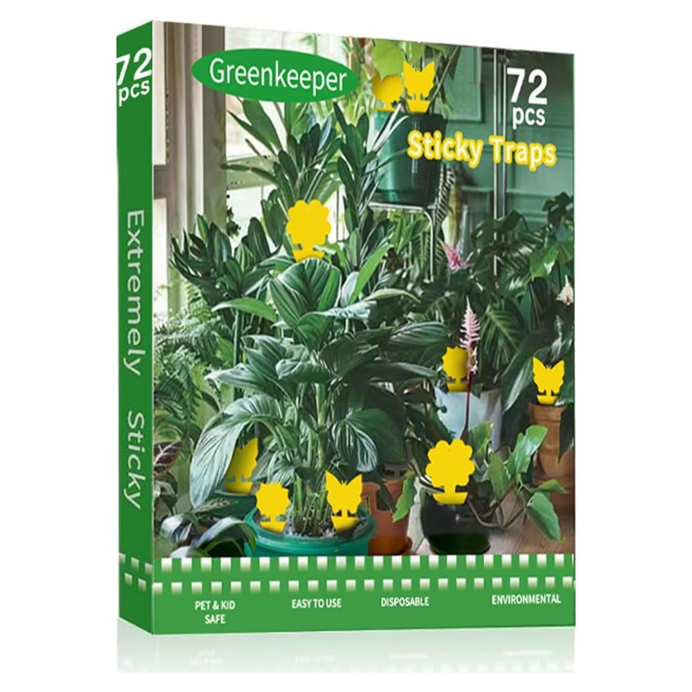 Trampa Adhesiva Amarilla Greenkeeper 48 Pcs para Insectos