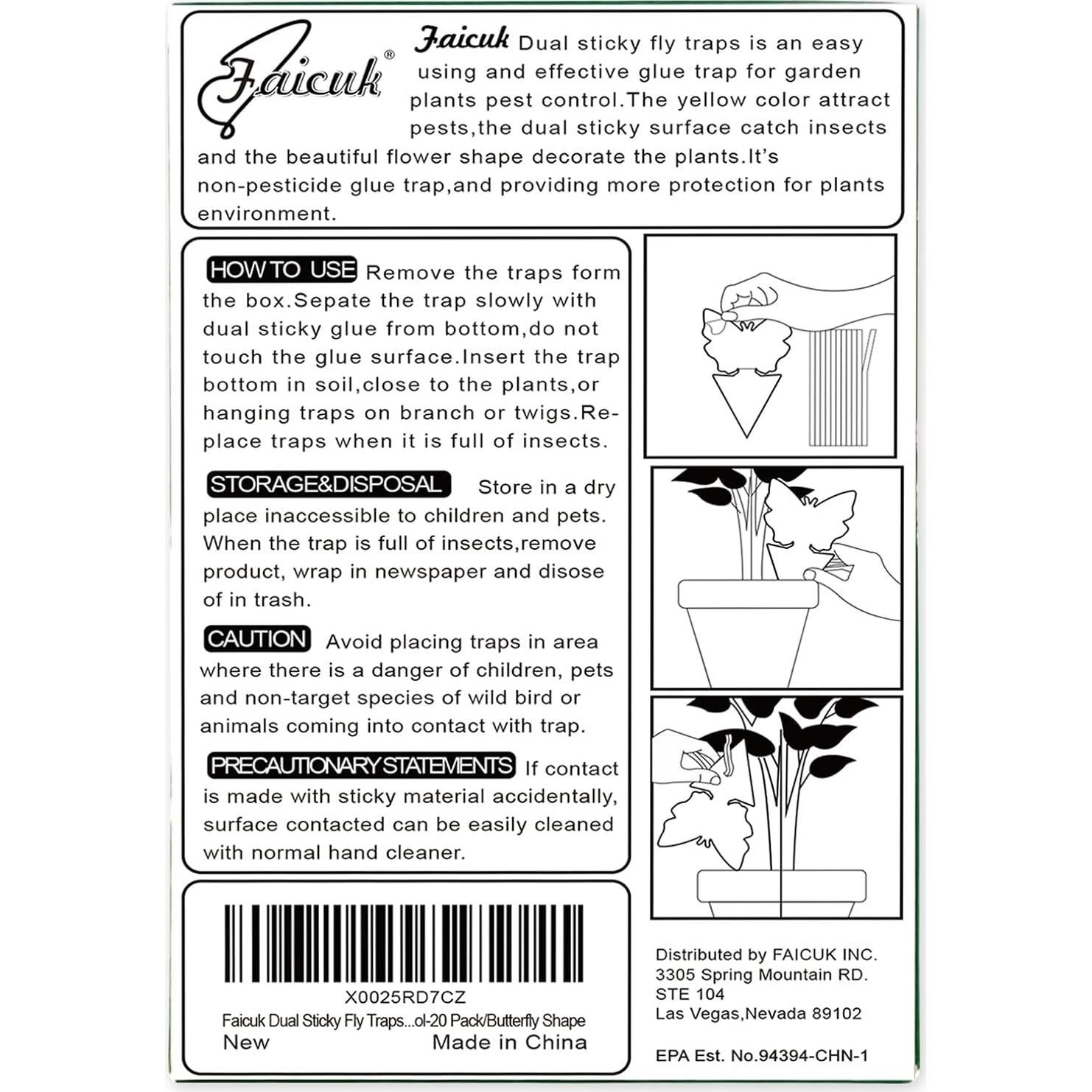 Trampas Adhesivas Amarillas Faicuk para Plantas - 20 Unidades