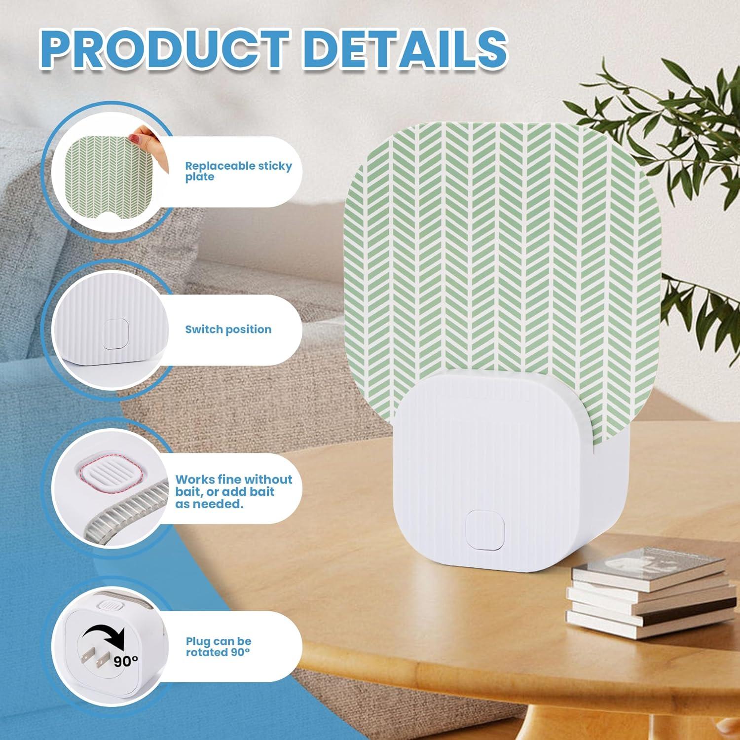 Trampa para Moscas Interior Plainsity MKH-FP-ATE80-4P, 3 Adhesivos