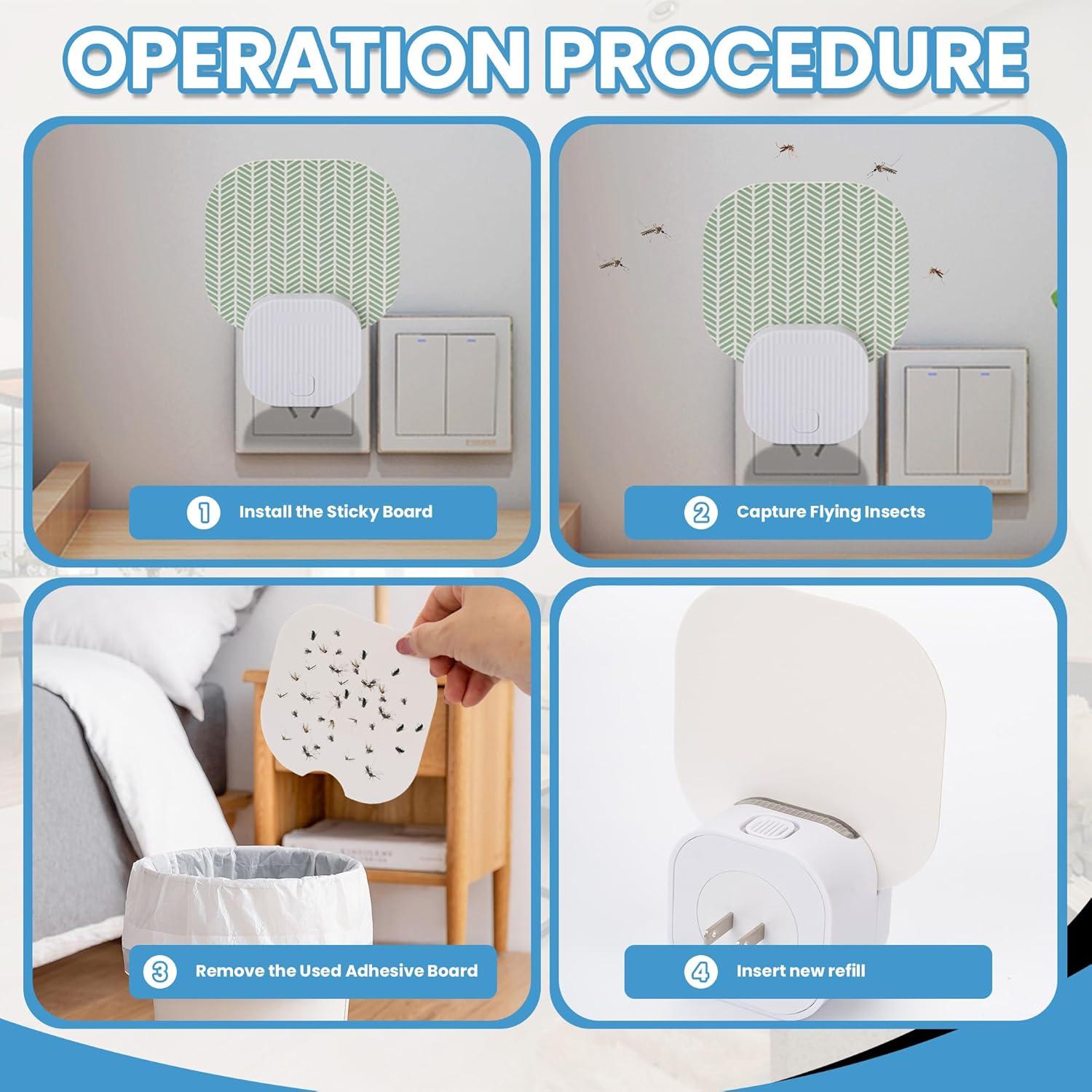 Trampa para Moscas Interior Plainsity MKH-FP-ATE80-4P, 3 Adhesivos