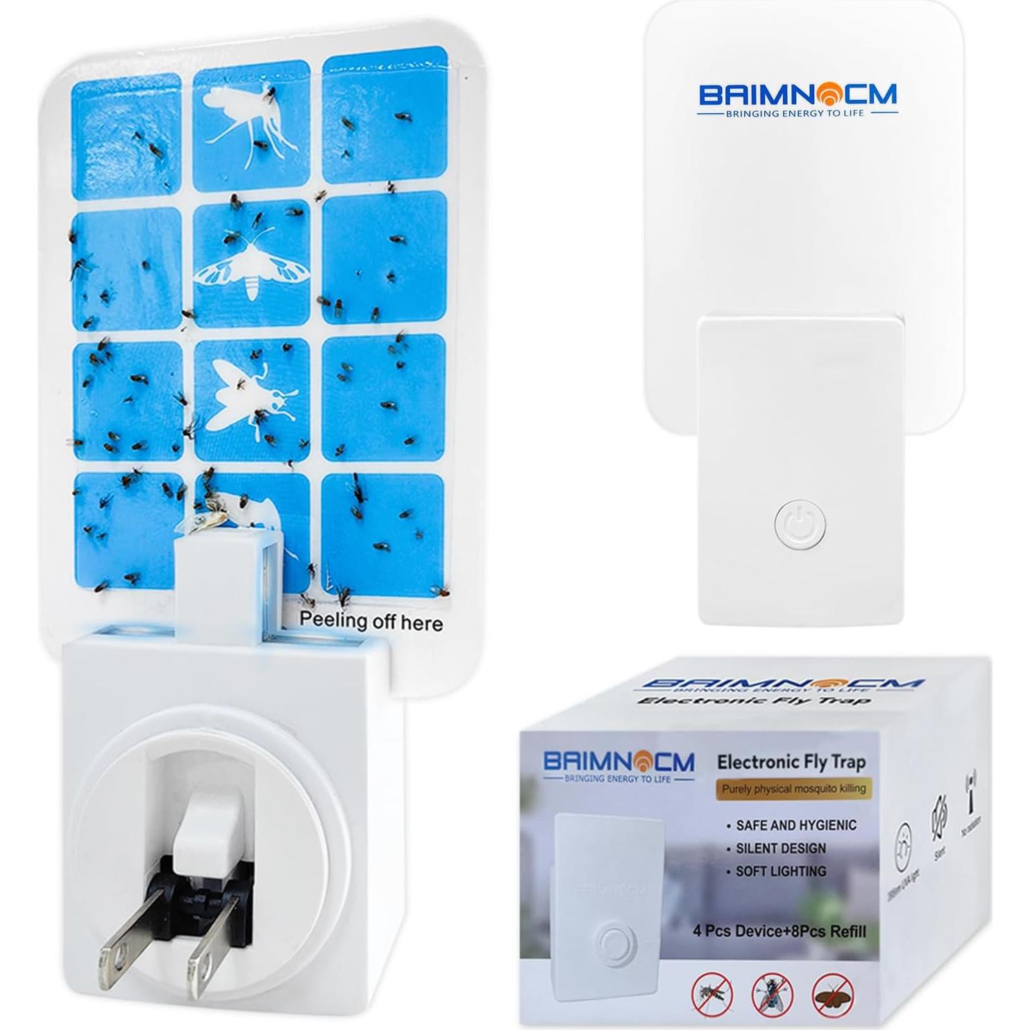 Trampa de Insectos de Luz Azul BAIMNOCM 4 Dispositivos + 8 Recargas
