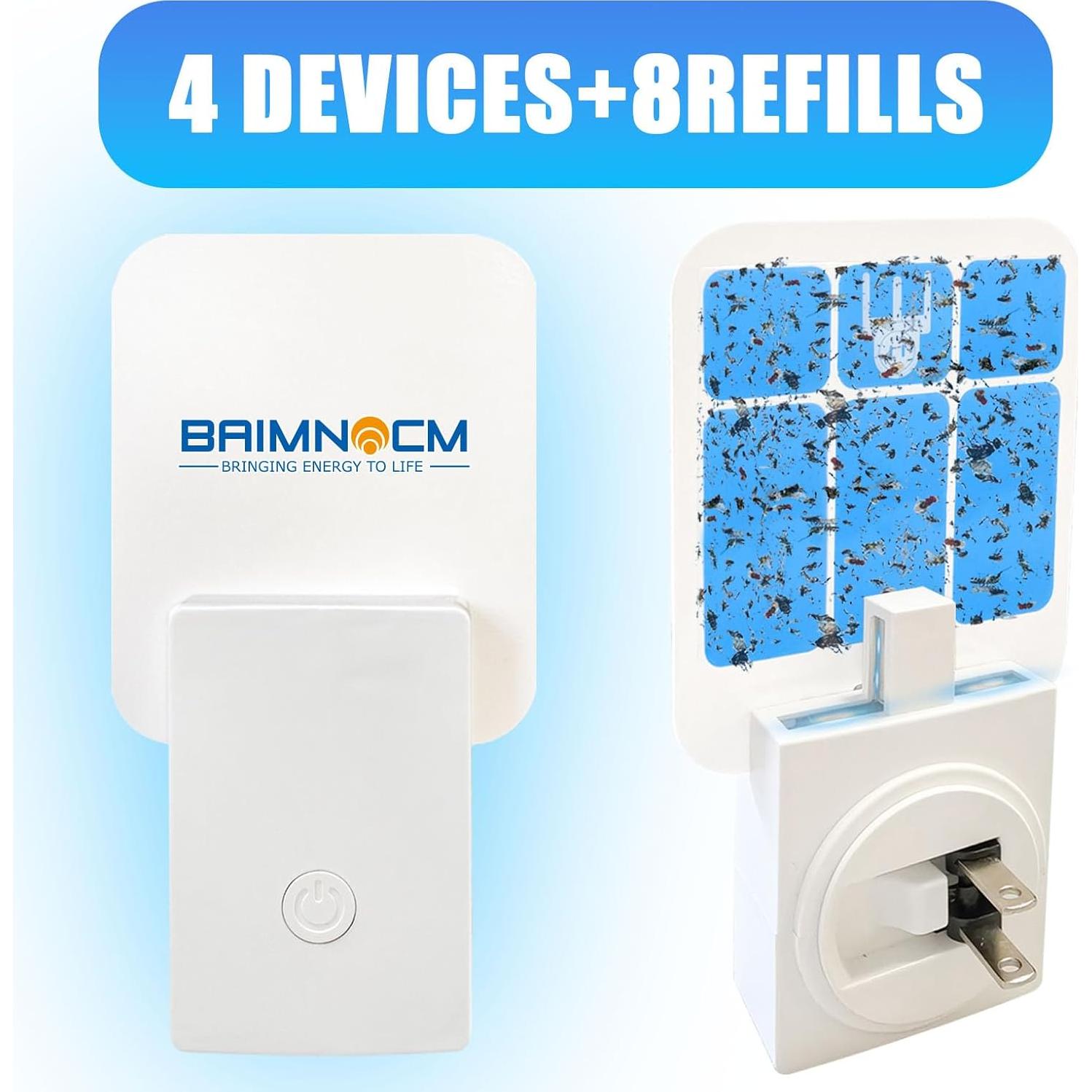 Trampa de Insectos de Luz Azul BAIMNOCM 4 Dispositivos + 8 Recargas