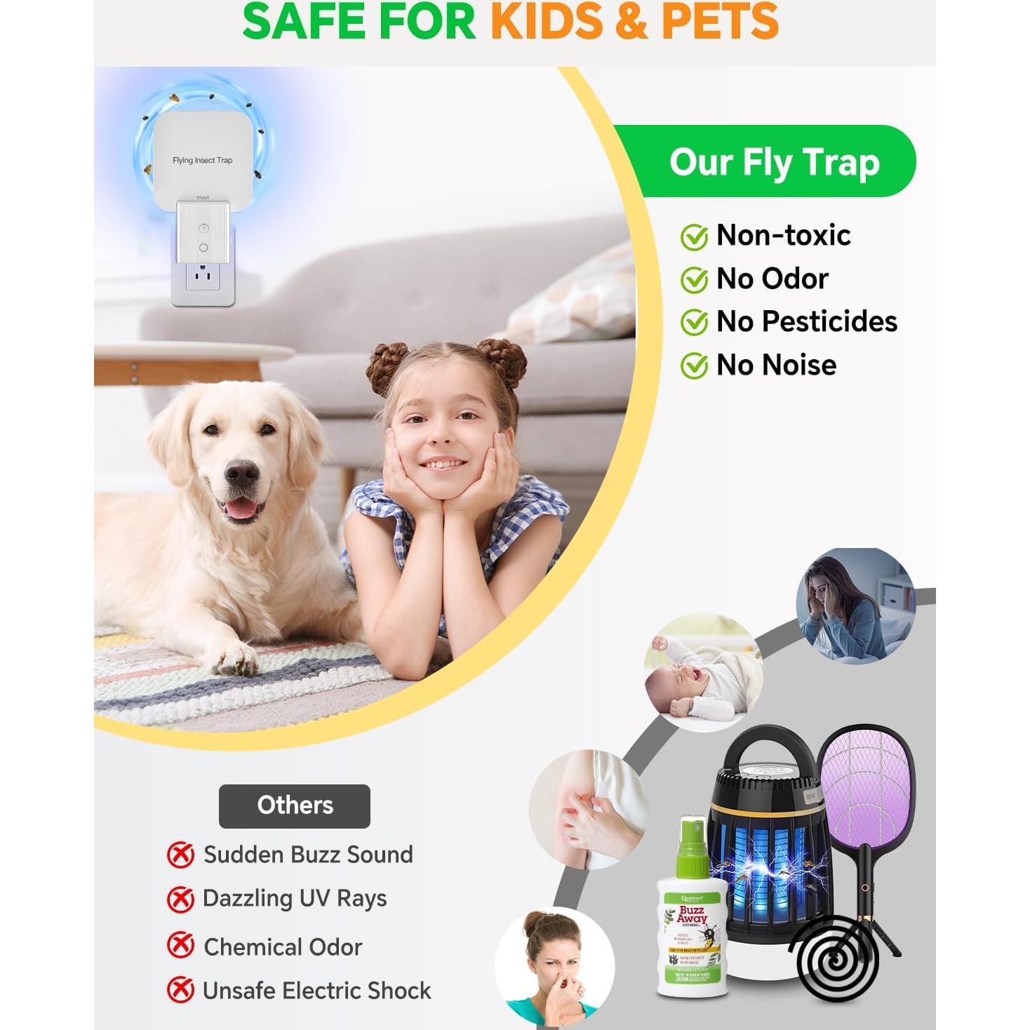 Trampa de Moscas Interior Tihilgam 2 en 1 con Luz Nocturna