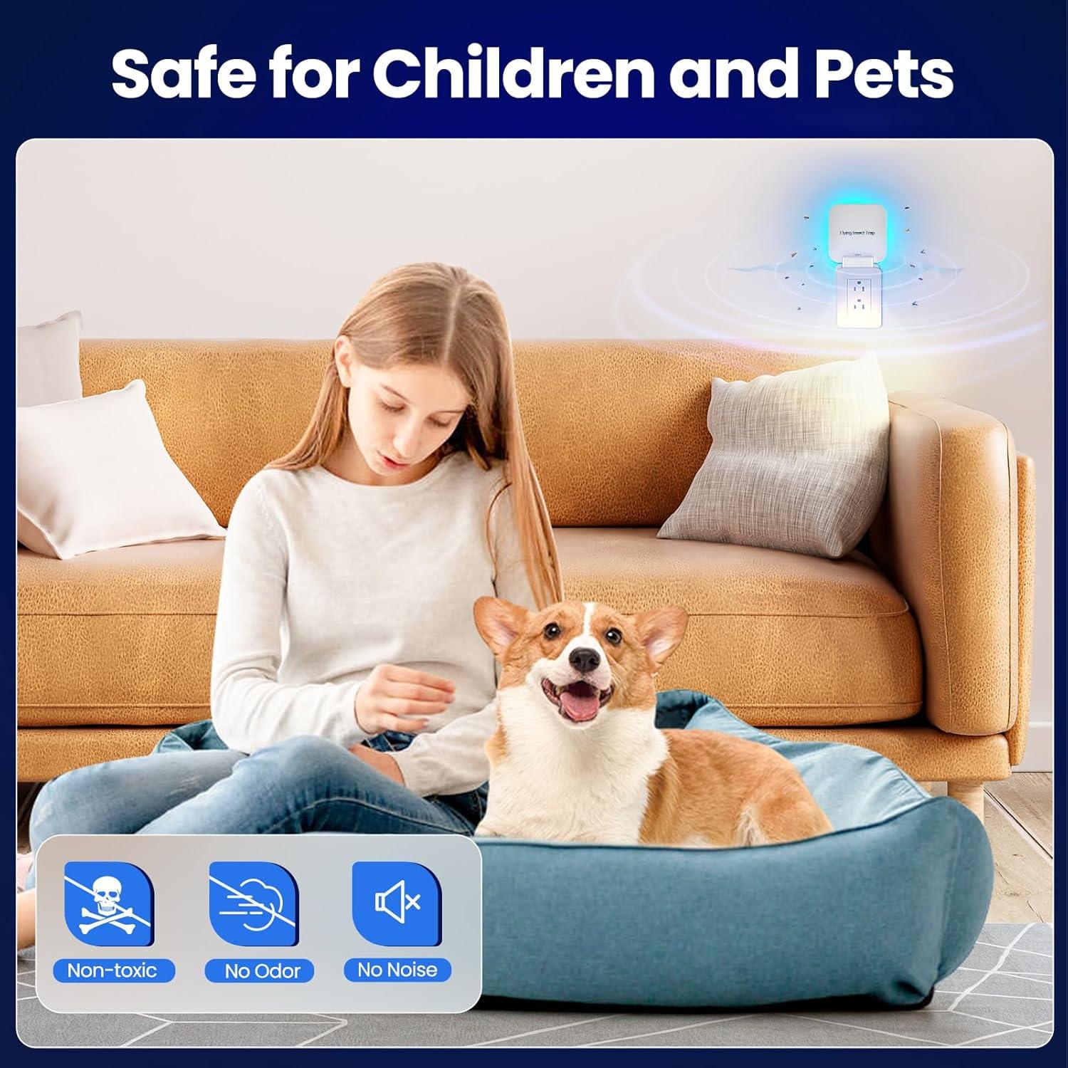 Trampa para Moscas Interior WAYSLA 2 en 1 con Luz Nocturna