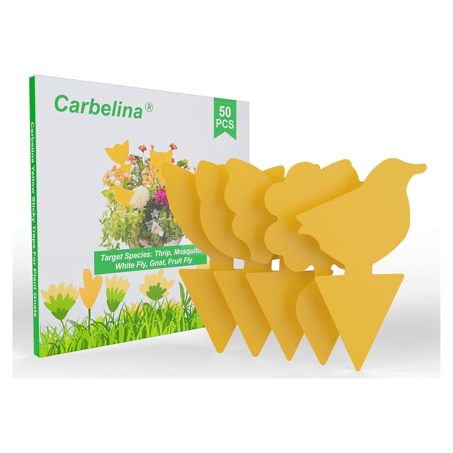 Trampas Adhesivas para Mosquitos Carbelina 50pcs Amarillo