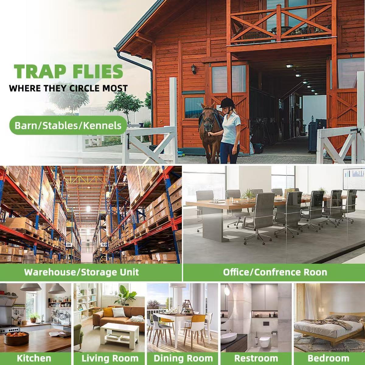 Paquete de 60 trampas adhesivas para moscas Seven Lakes