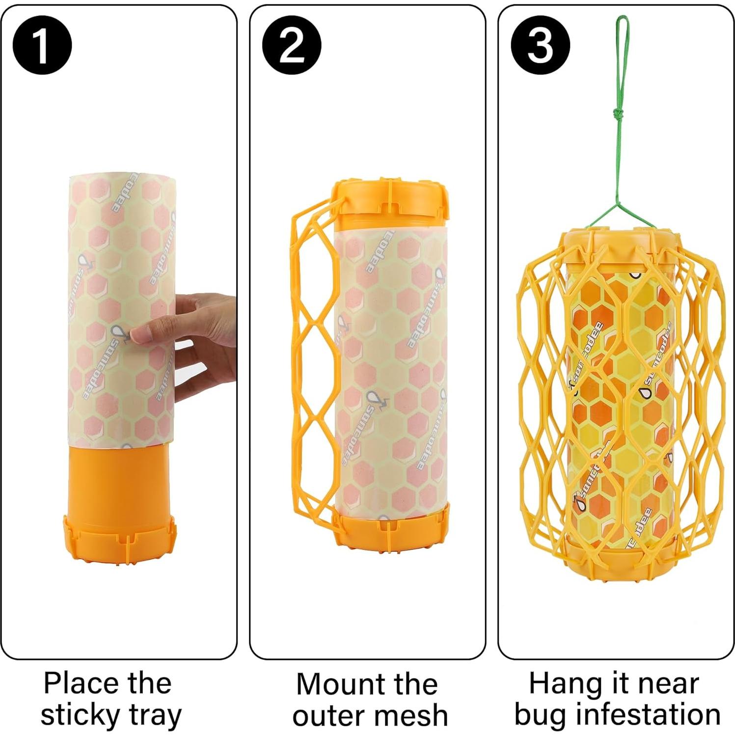 Recargas Adhesivas para Trampa de Avispas Sancodee - 8 Unidades Naranja