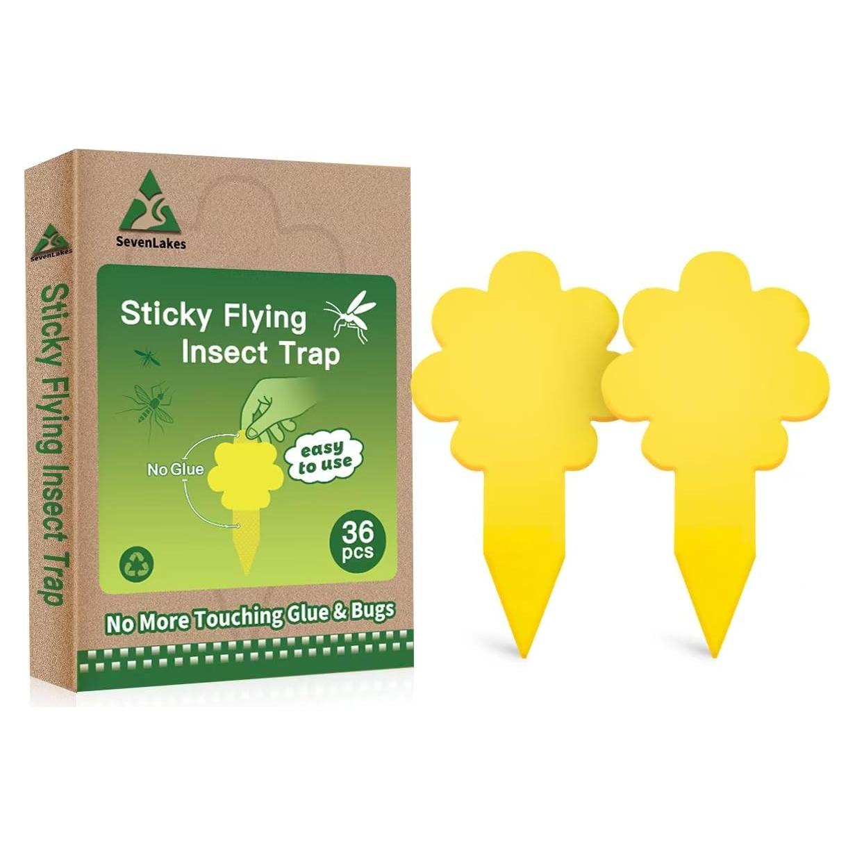Trampas Adhesivas Amarillas en Flor Sevenlakes - 36 Unidades