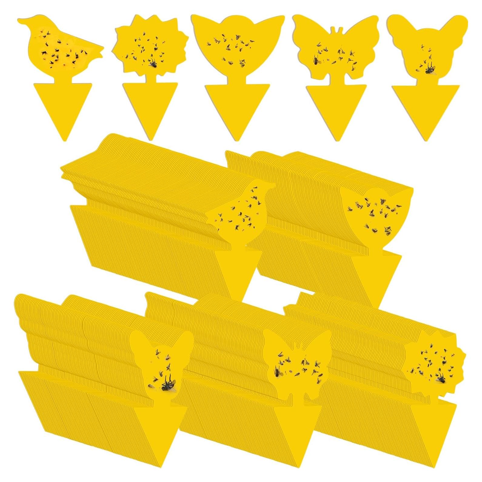 Trampas Adhesivas para Moscas de Fruta Qualirey 200 Hojas Amarillo