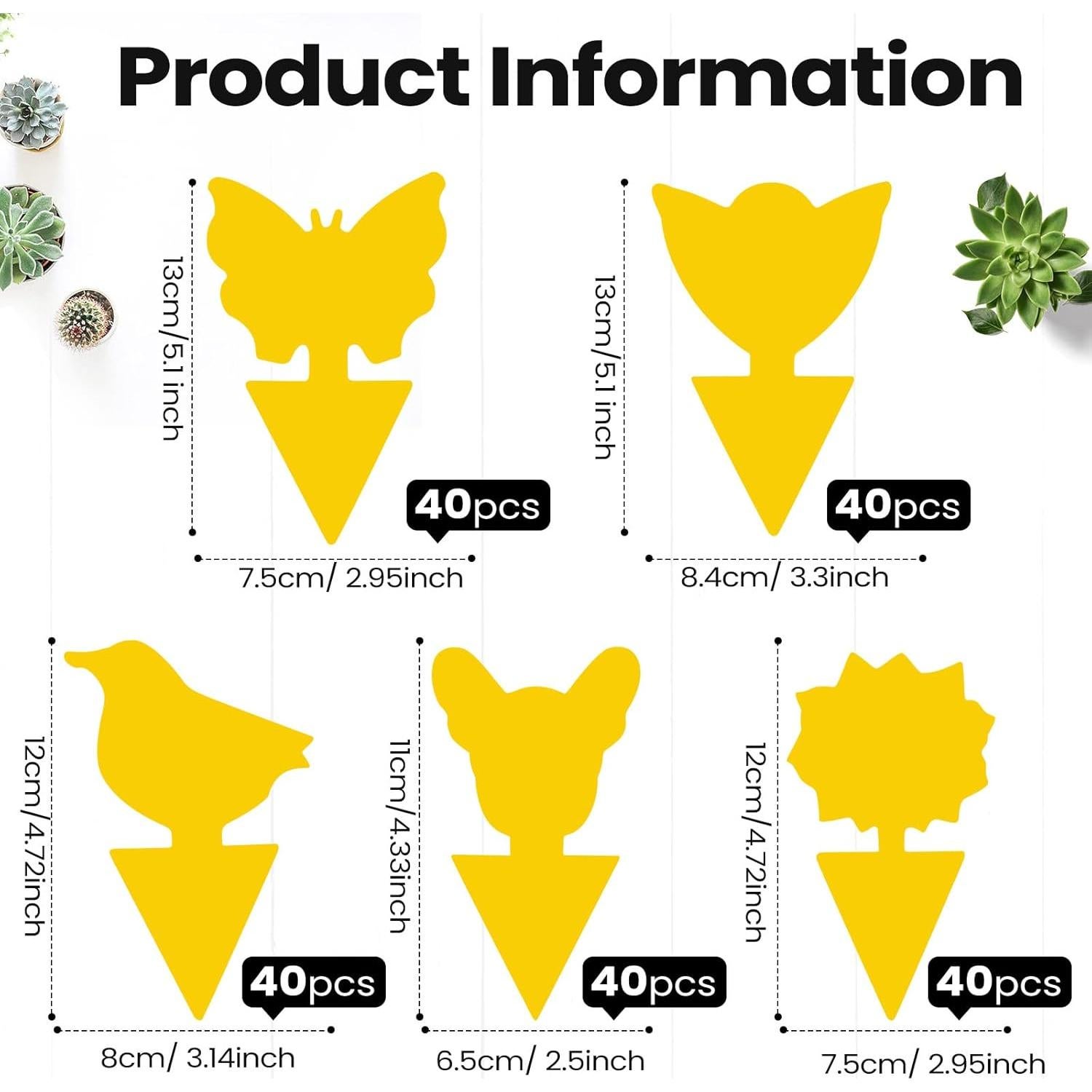 Trampas Adhesivas para Moscas de Fruta Qualirey 200 Hojas Amarillo