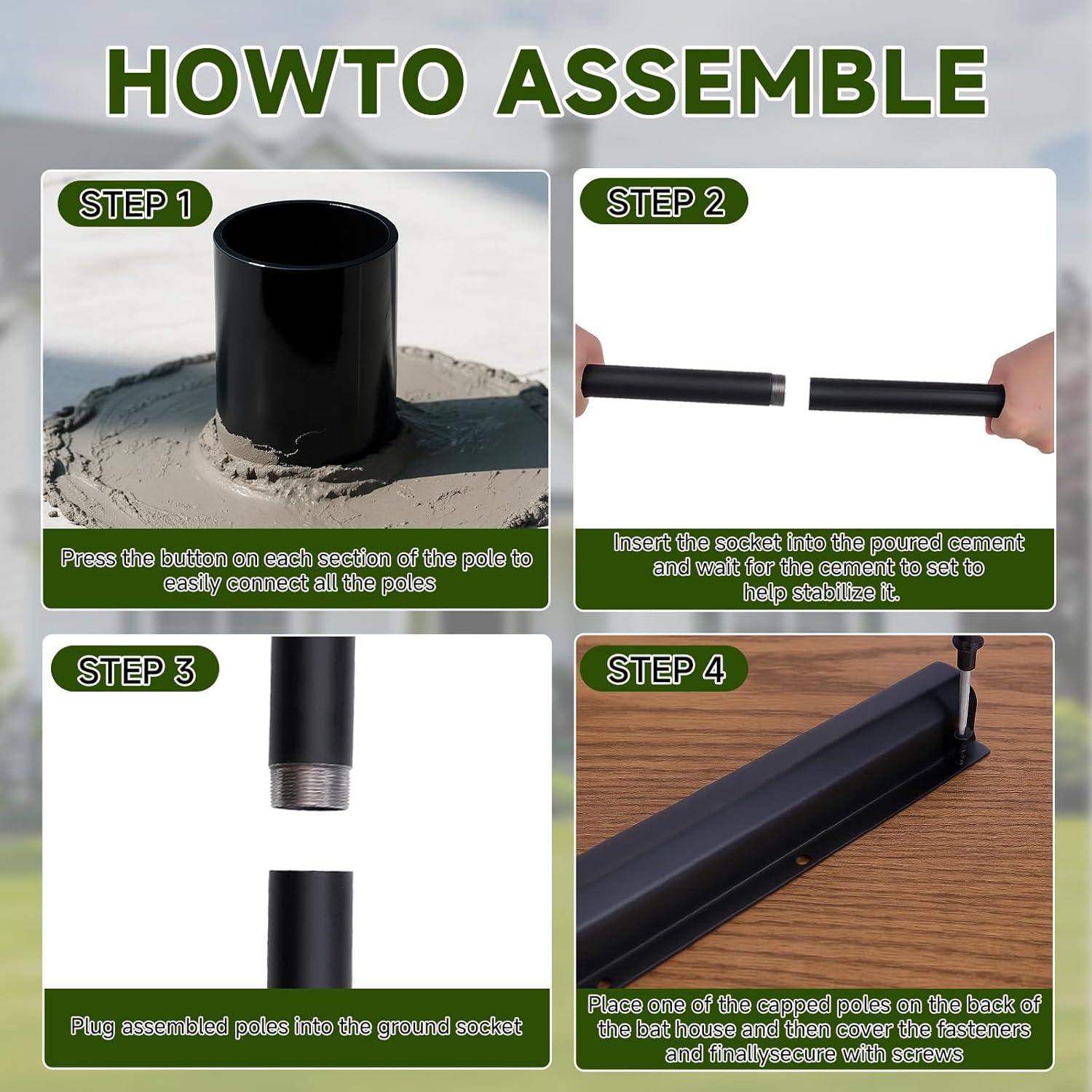 Poste Telescópico para Casa de Murciélagos HOSASSPER 4.5m
