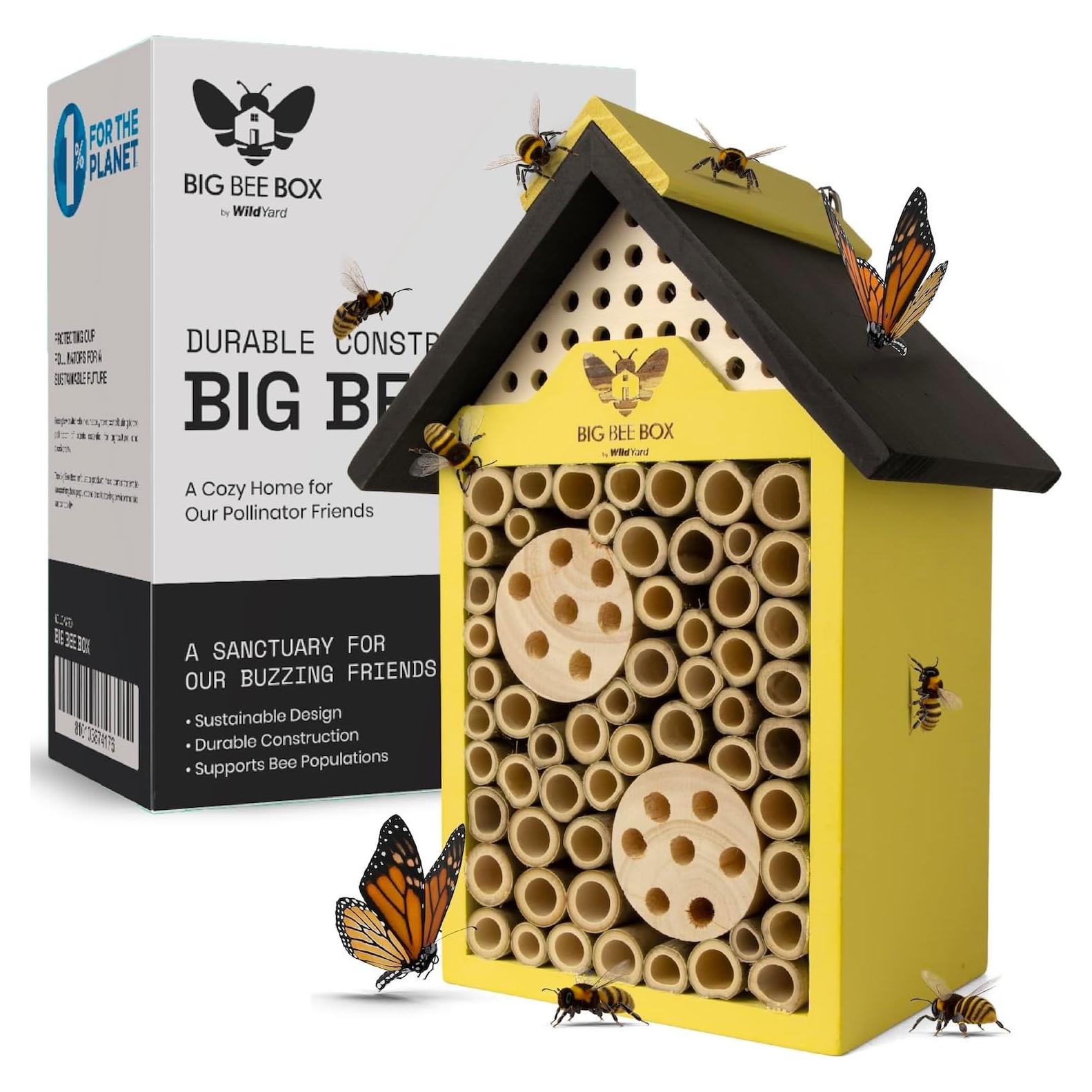 Casa de Abejas WildYard - Refugio de Madera Natural 25cm