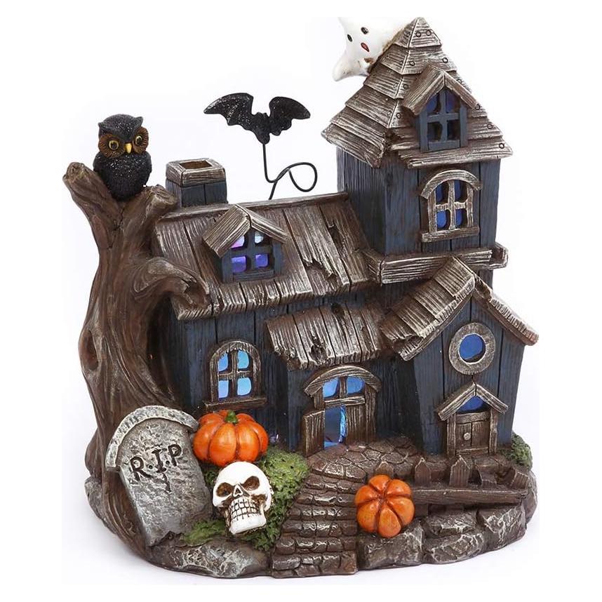 Casa Embrujada Miniatura 20.32 cm con Murciélago - Decoración Halloween