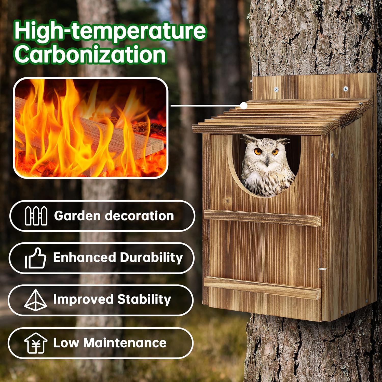 Caja de Anidación para Búhos UUMENHA de Cedro 36.8x22.9x19.1 cm