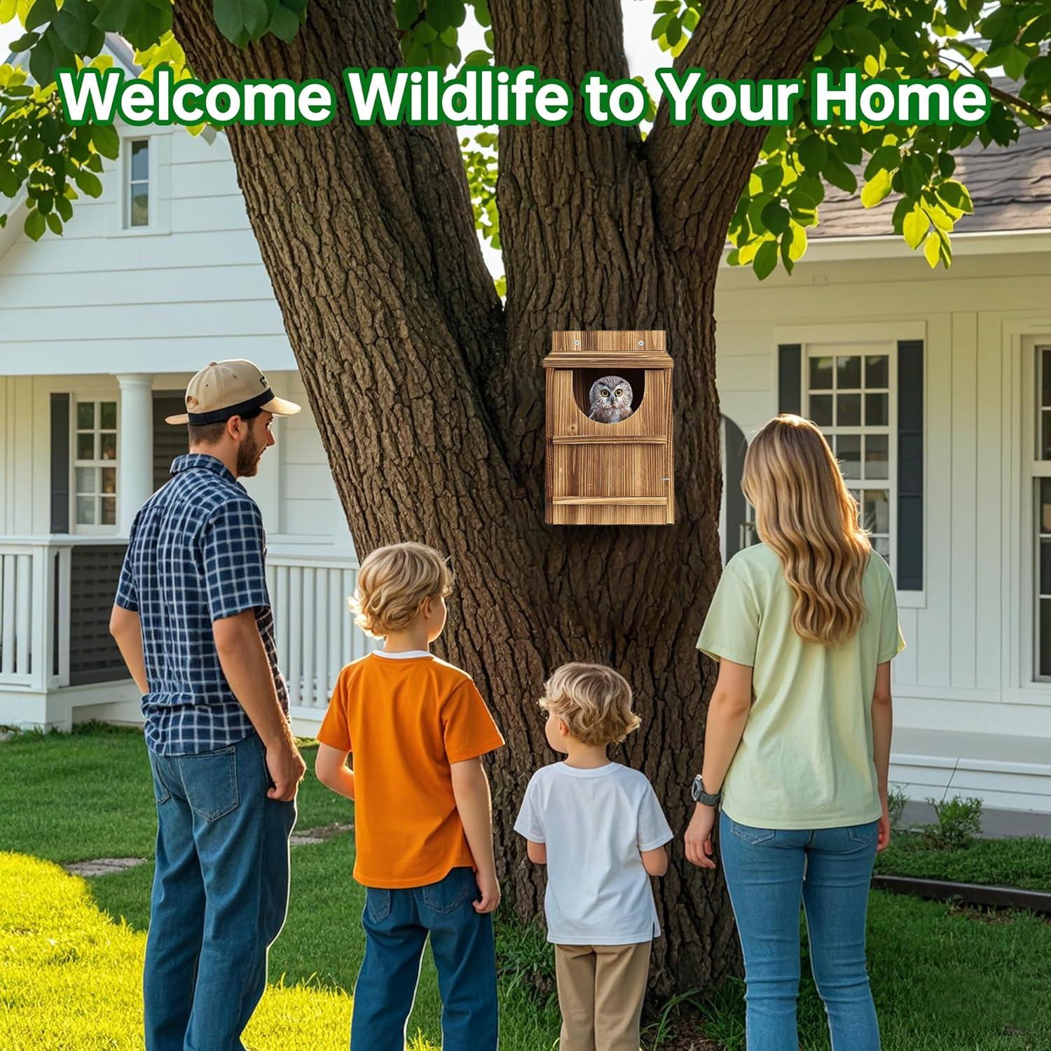 Caja de Anidación para Búhos UUMENHA de Cedro 36.8x22.9x19.1 cm