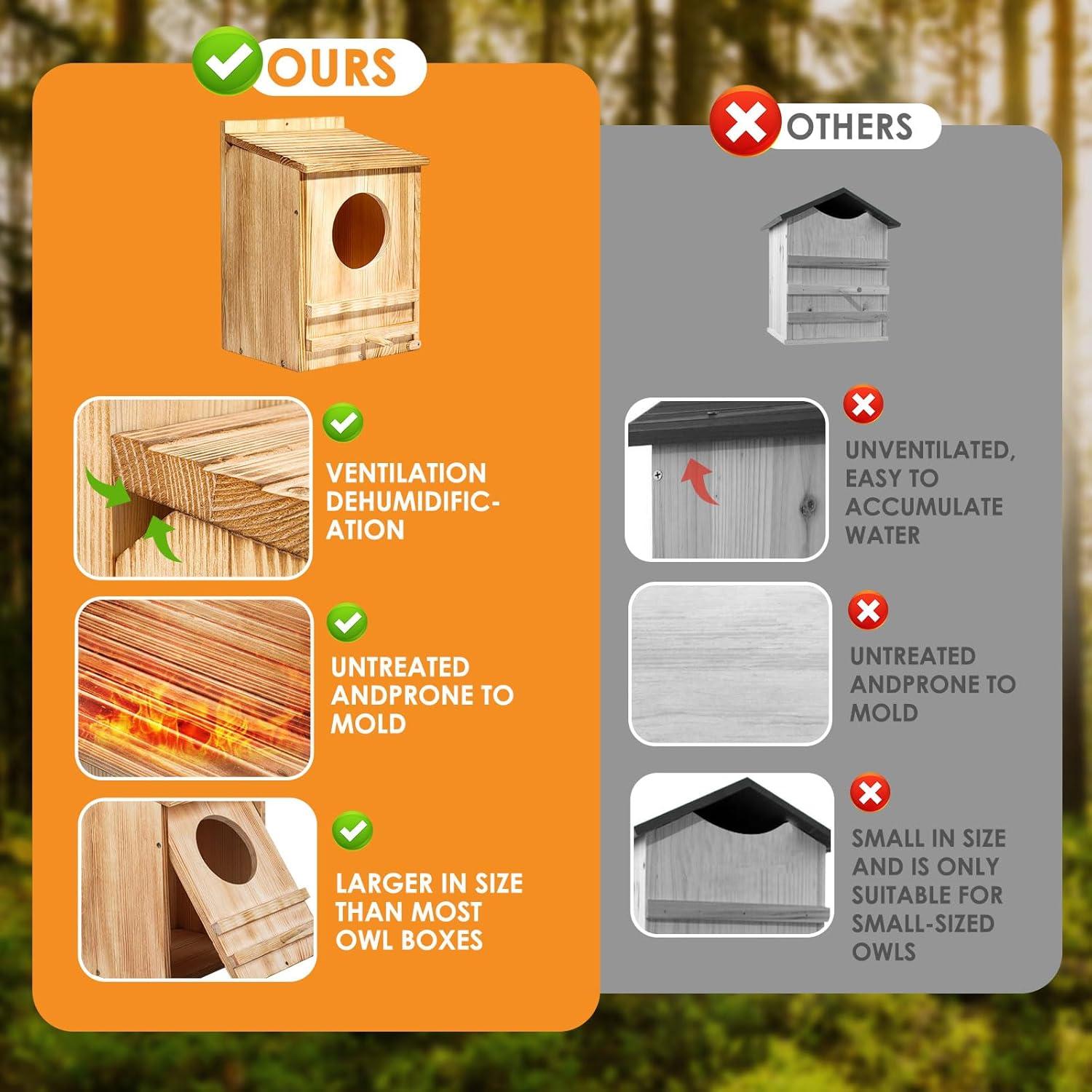 Casa de Búho ONKO 25.8x19.0x35.5 cm para Exterior