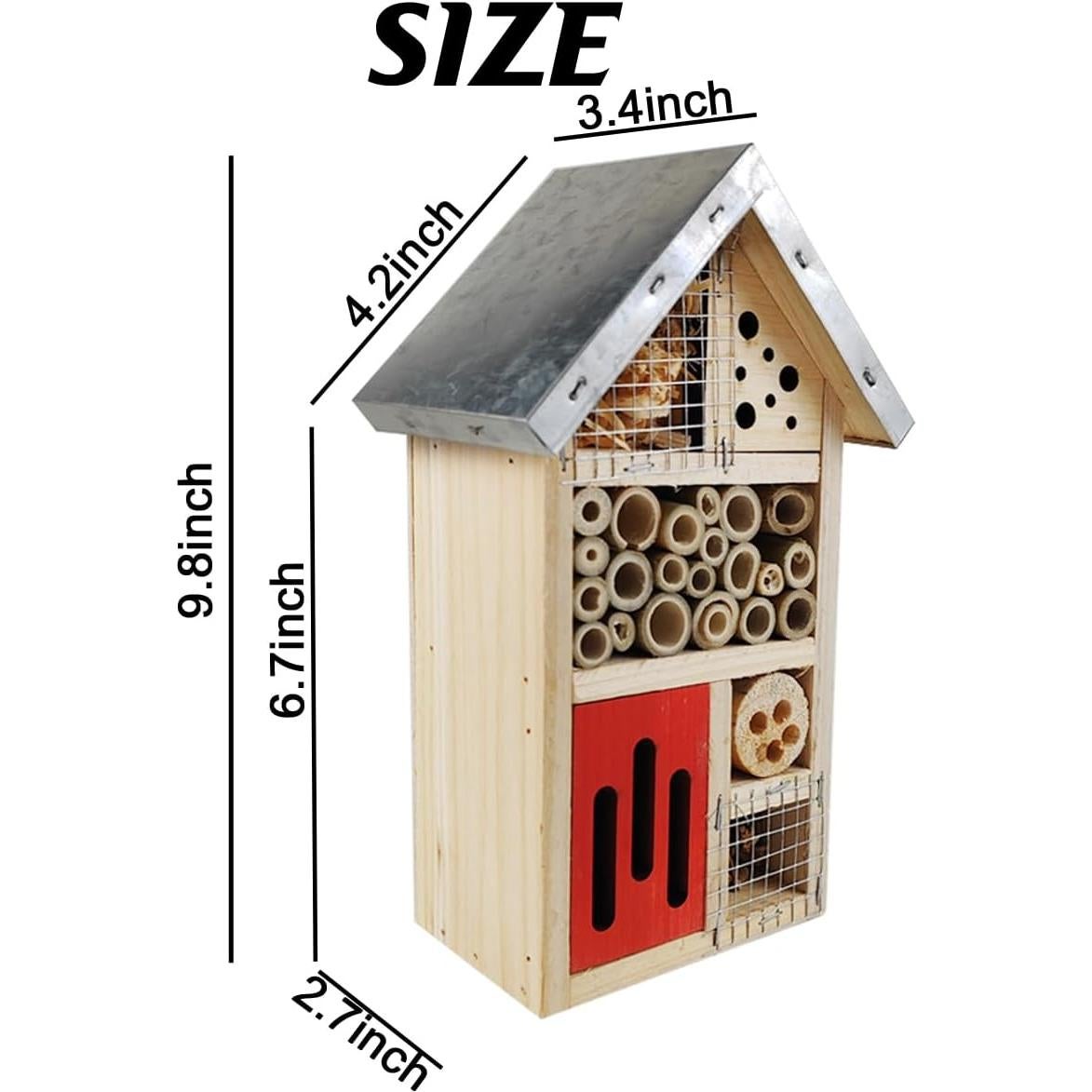 Casa de Abejas Colgante de Madera Natural TIHOOD 25.4x17 cm