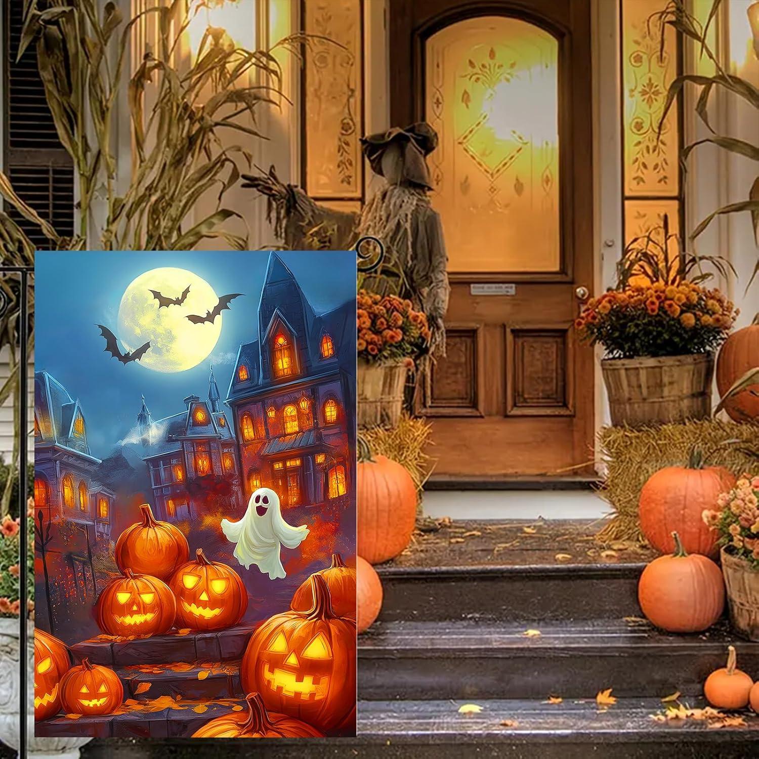 Bandera de Jardín Halloween BlissYard 30x45 cm Doble Cara