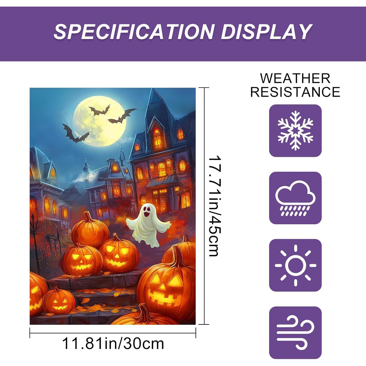 Bandera de Jardín Halloween BlissYard 30x45 cm Doble Cara