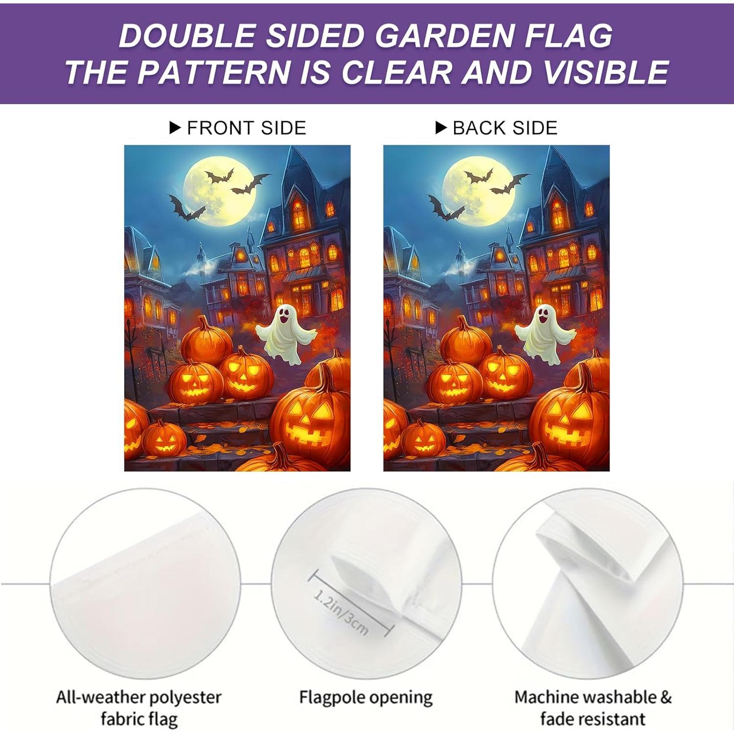 Bandera de Jardín Halloween BlissYard 30x45 cm Doble Cara