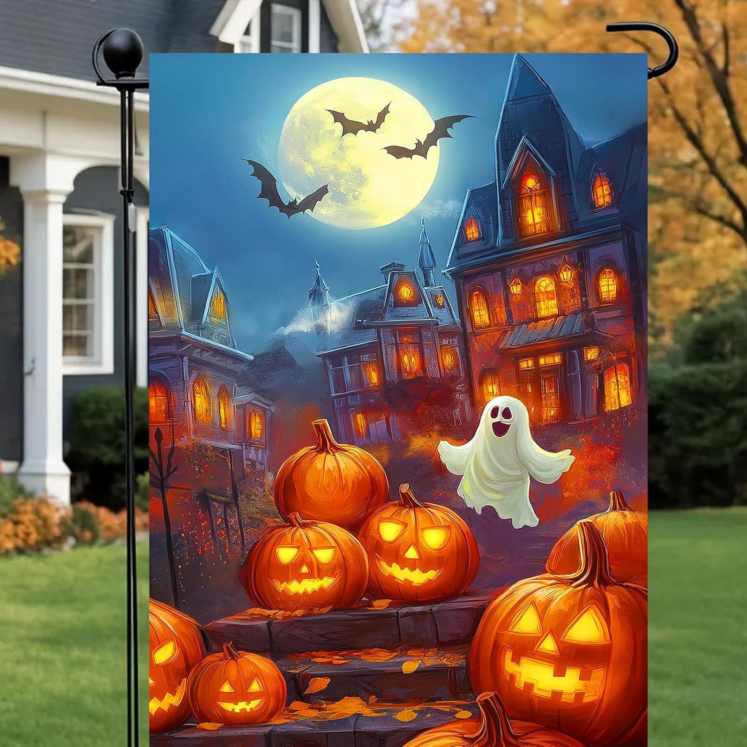 Bandera de Jardín Halloween BlissYard 30x45 cm Doble Cara