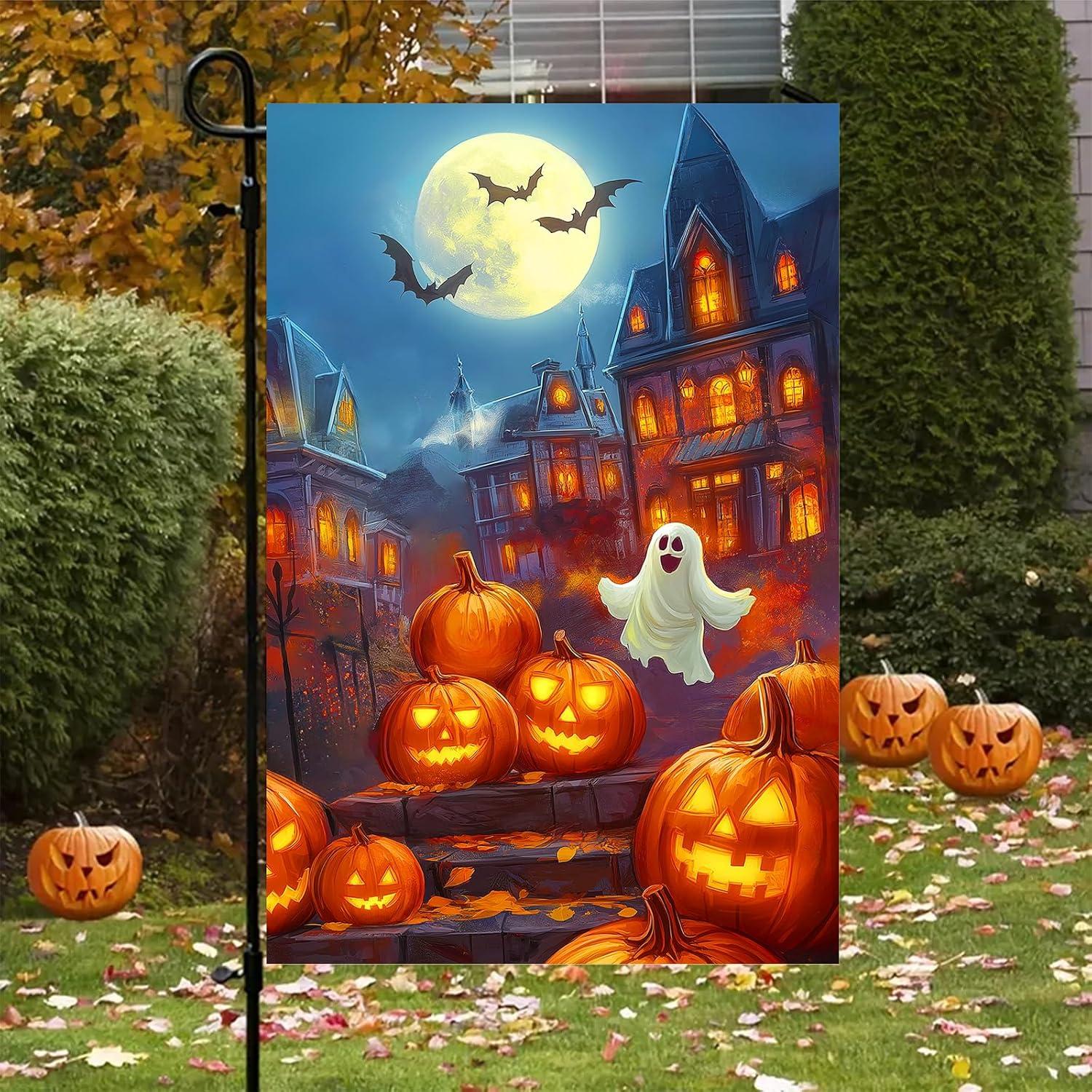 Bandera de Jardín Halloween BlissYard 30x45 cm Doble Cara