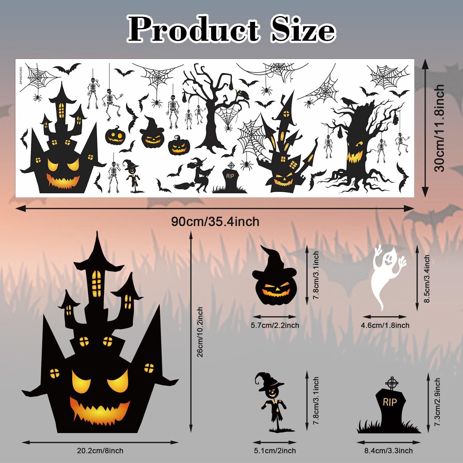 Calcomanías de Halloween LHIUEM 30x90cm Vinilo Doble Cara