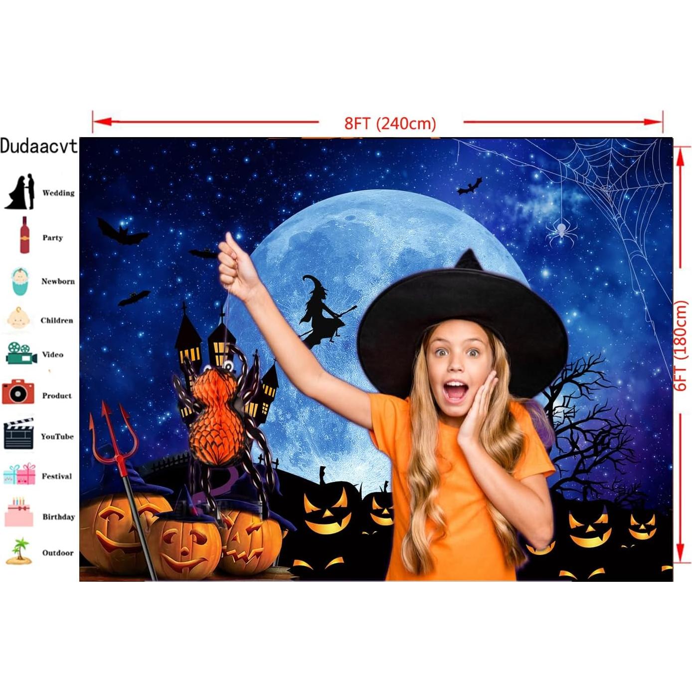 Fondo de Halloween 8x6ft Dudaacvt Decoración Fiesta