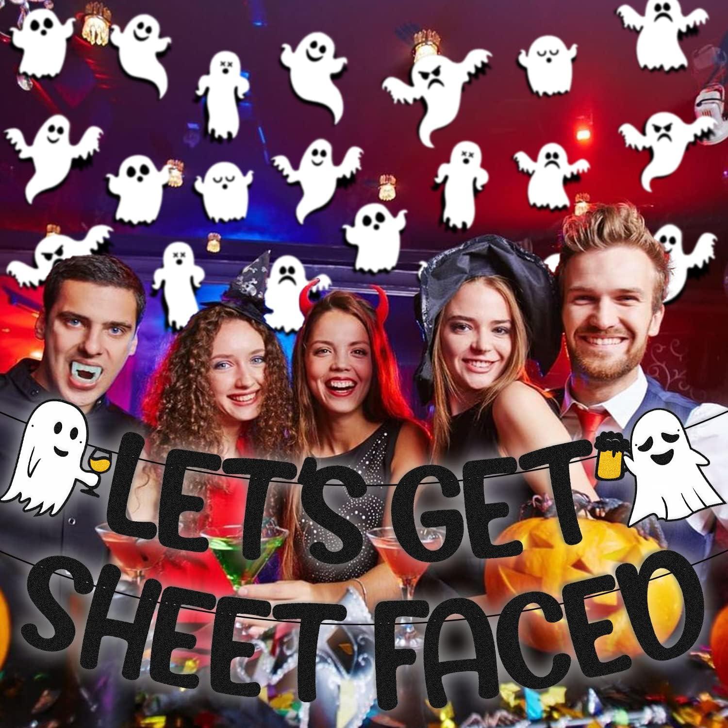 Banner Halloween Vamos a Ponernos Locos 91x12cm 3D Vikiwiin