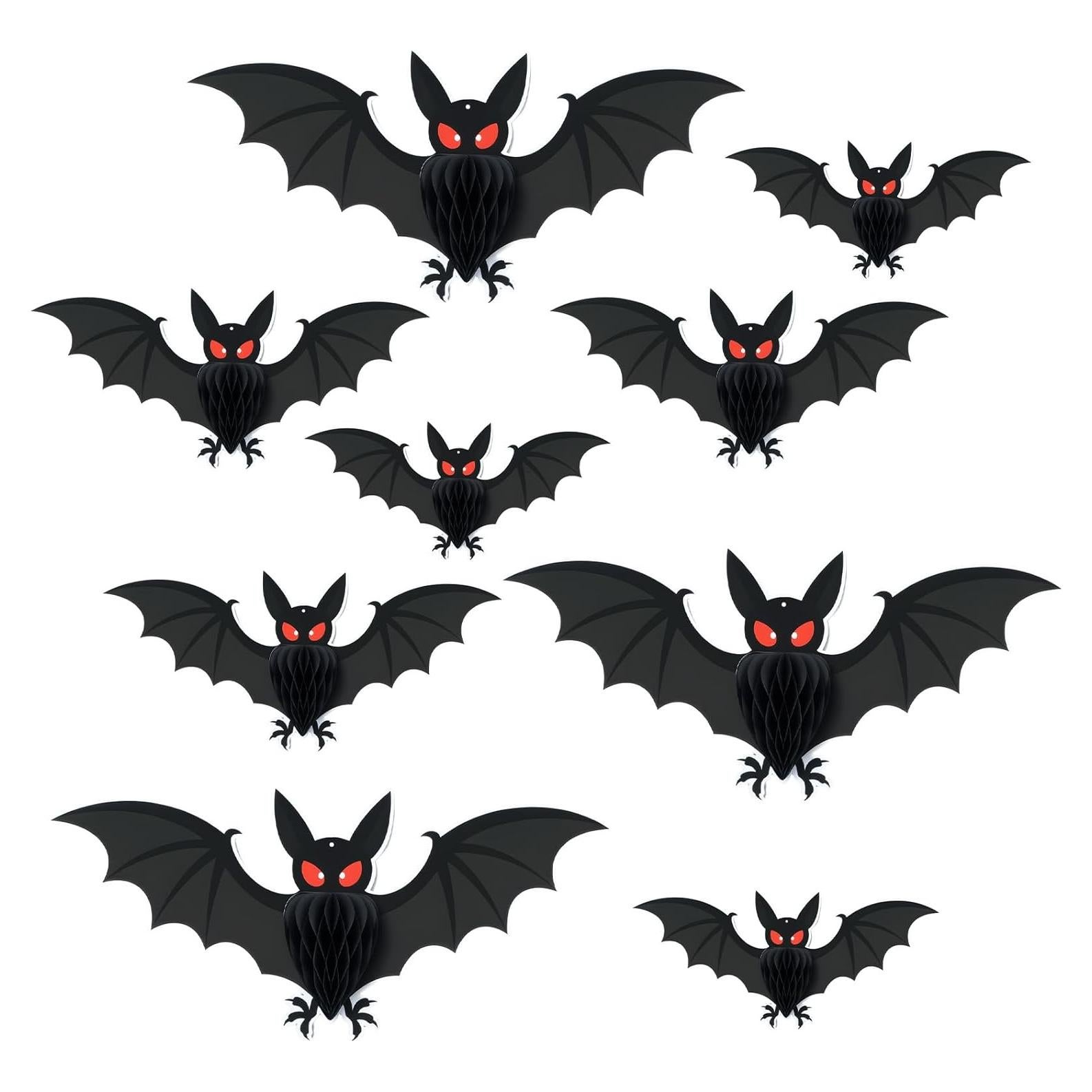 9 Murciélagos de Papel 3D Halloween AmazingSpark - Decoración