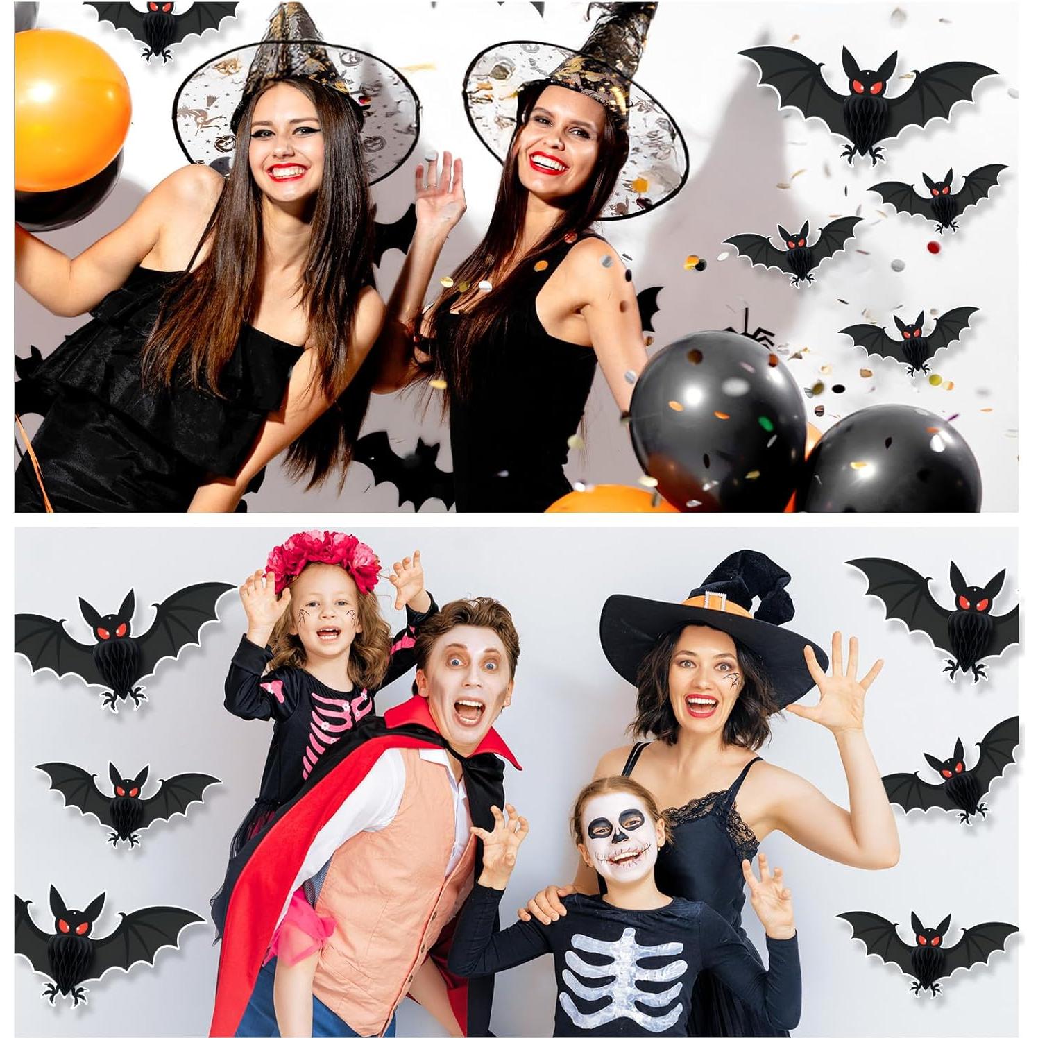 9 Murciélagos de Papel 3D Halloween AmazingSpark - Decoración