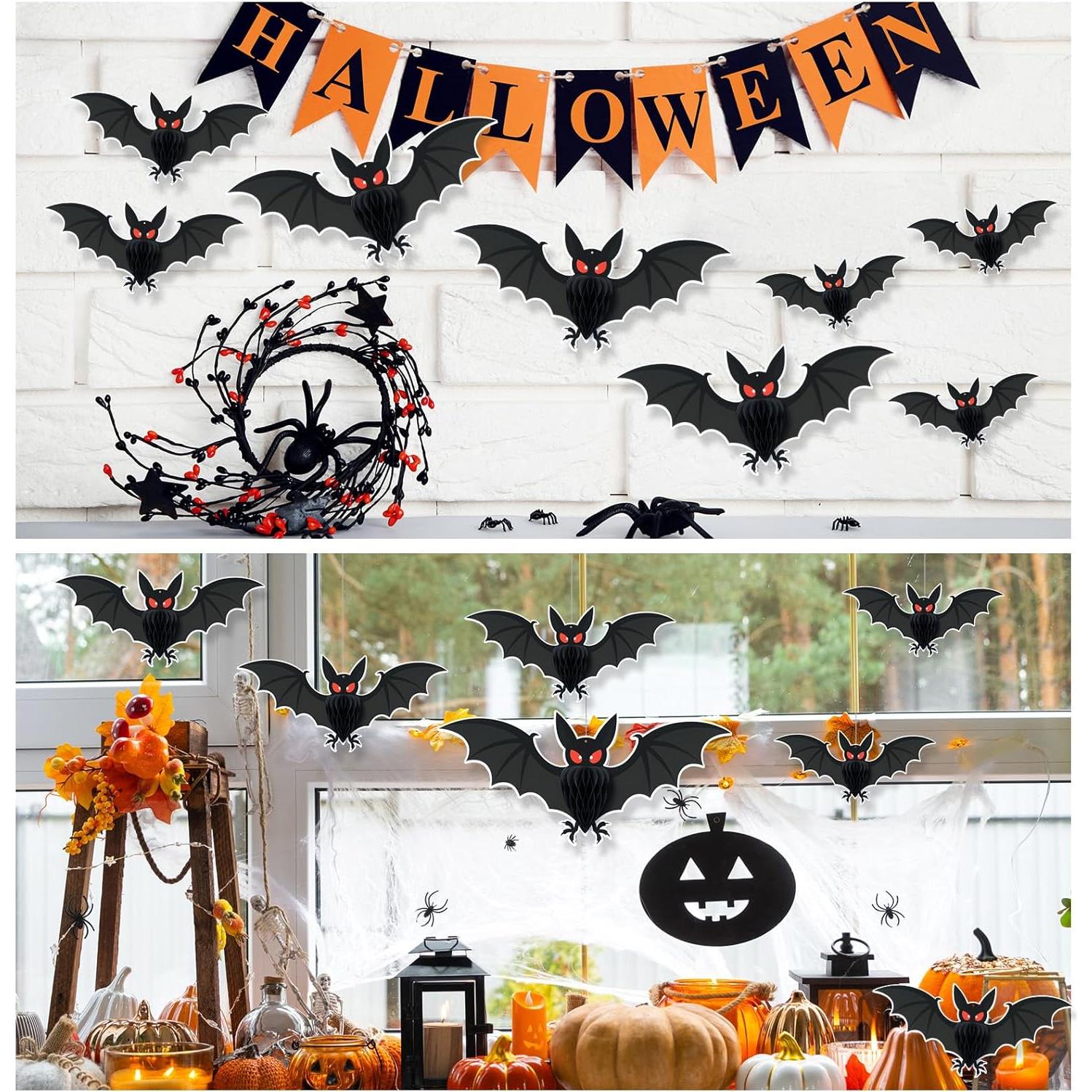9 Murciélagos de Papel 3D Halloween AmazingSpark - Decoración