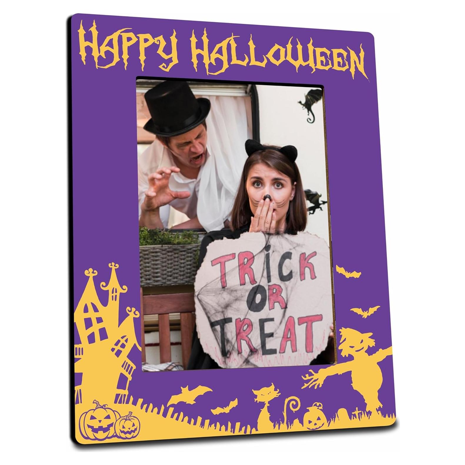 Marco de Foto Halloween Nuckxy 20x15 cm Madera Morada