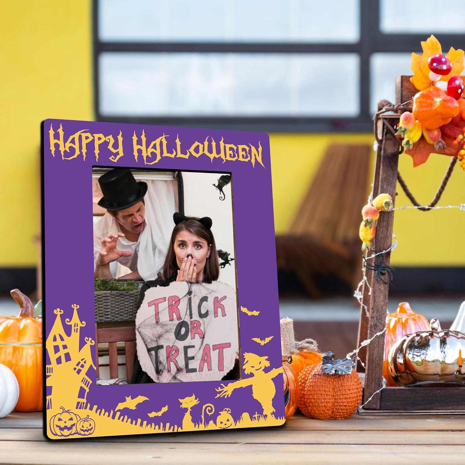 Marco de Foto Halloween Nuckxy 20x15 cm Madera Morada