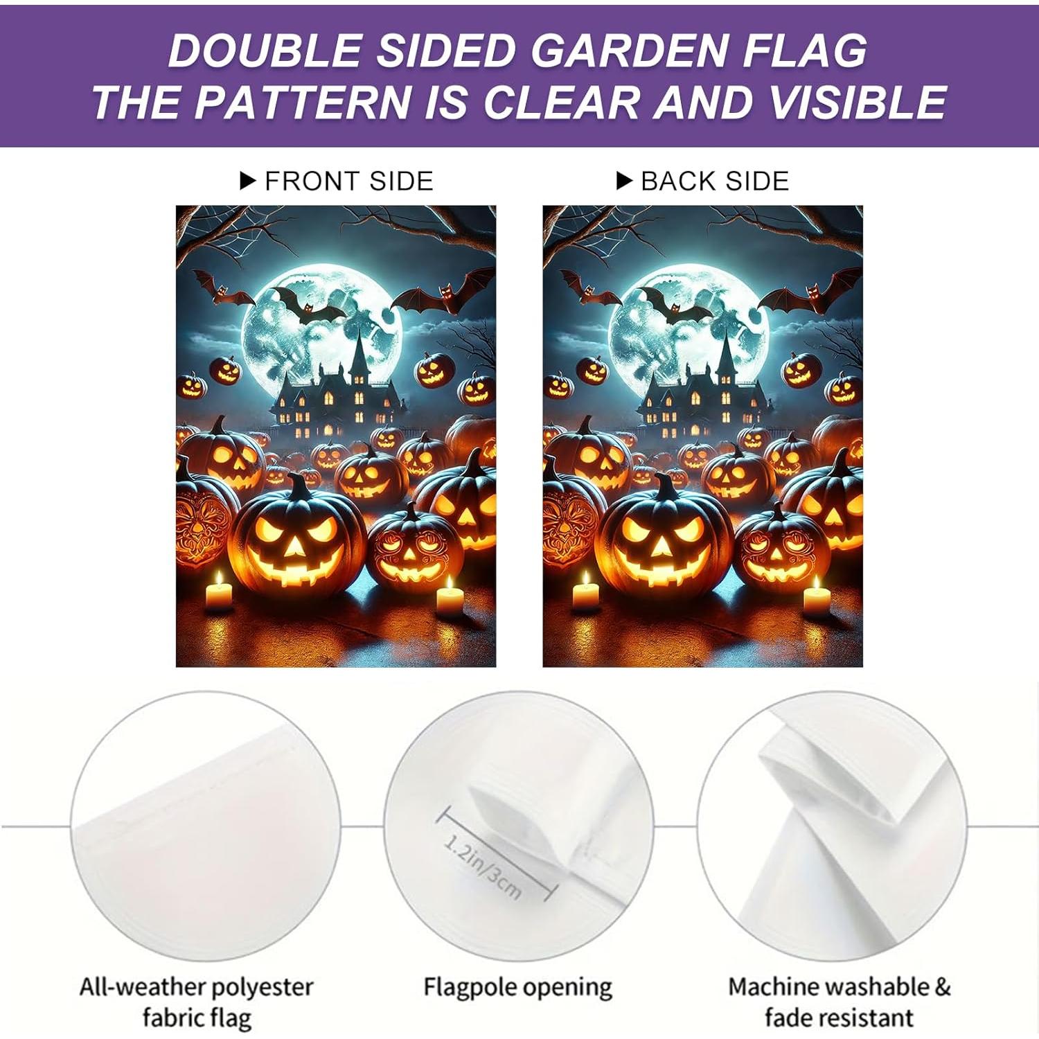 Bandera de Jardín Halloween BlissYard 30x46 cm Doble Cara