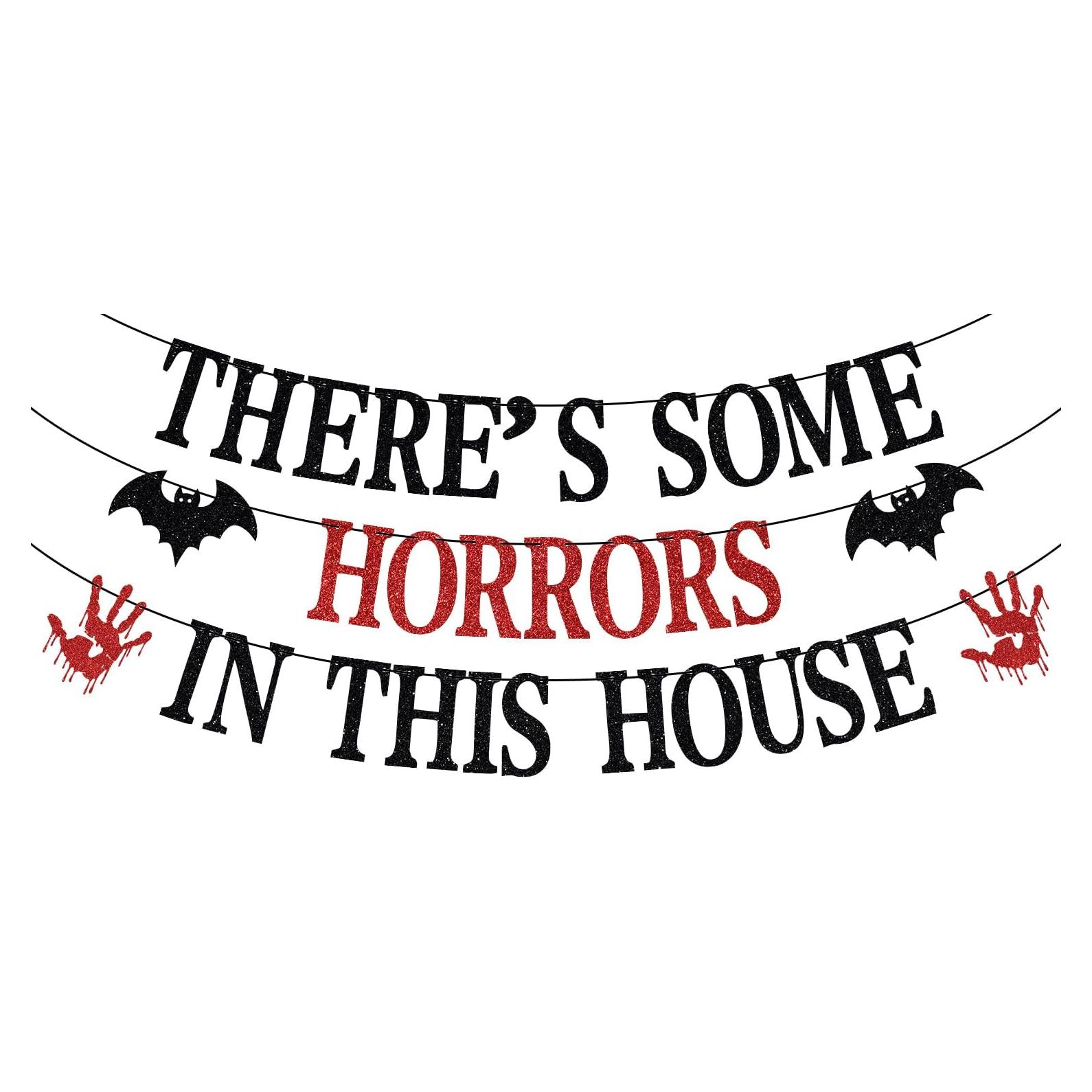 Banner de Fiesta Halloween Hay Algunos Horrores en Esta Casa