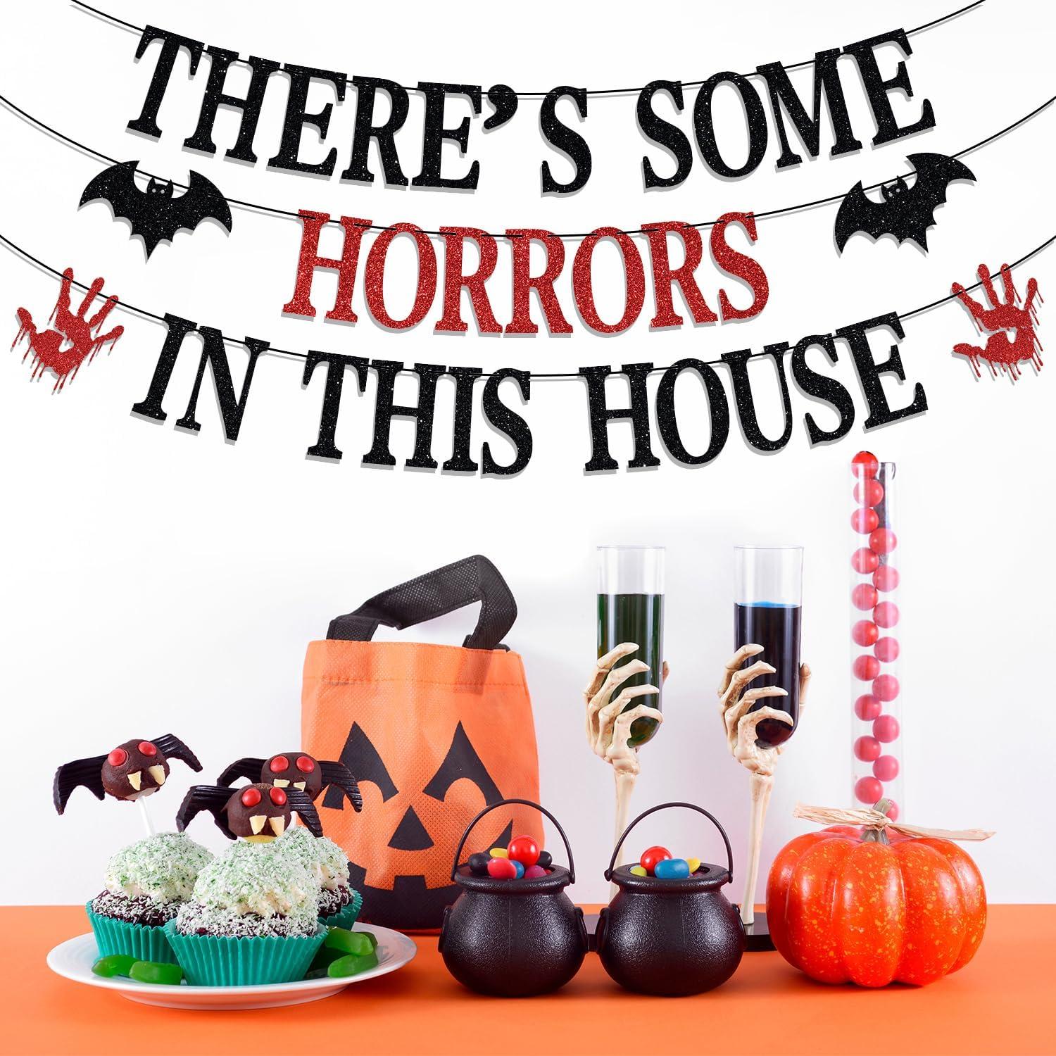 Banner de Fiesta Halloween Hay Algunos Horrores en Esta Casa