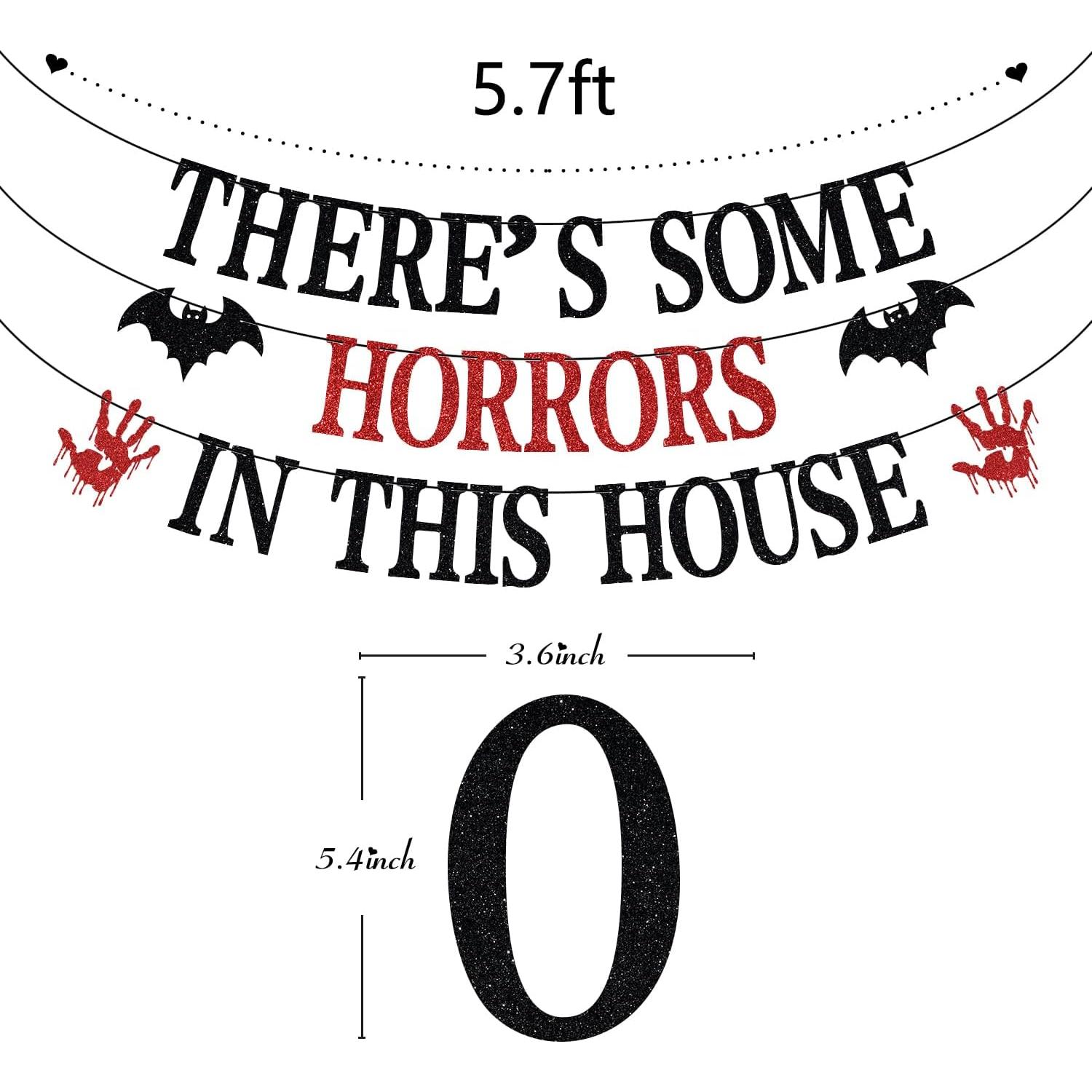 Banner de Fiesta Halloween Hay Algunos Horrores en Esta Casa