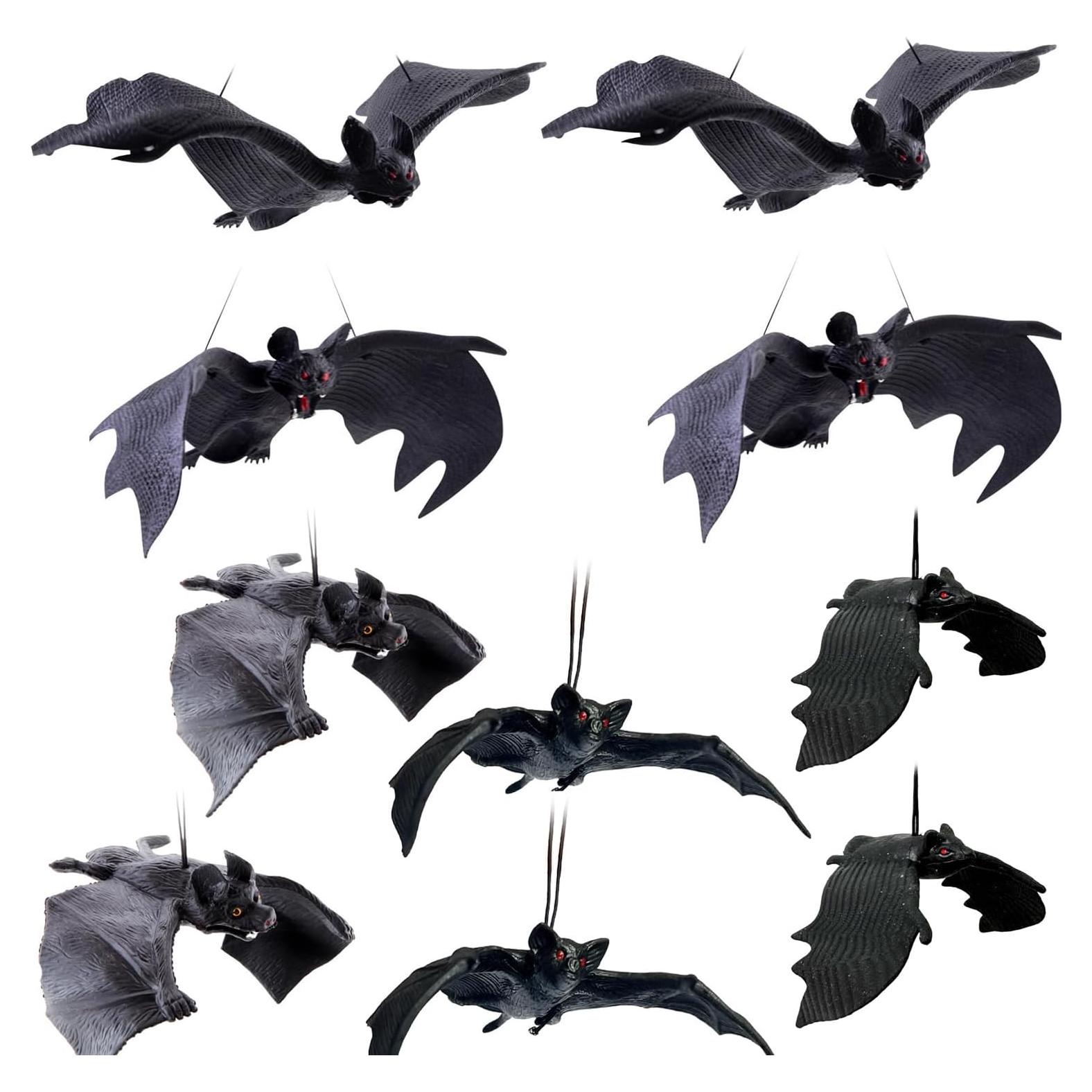 10 Piezas Murciélagos Colgantes Halloween QEYRIYI Decoración