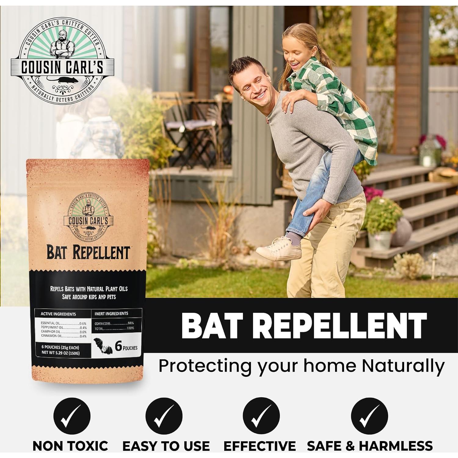 Repelente de Murciélagos Cousin Carl - 12 Bolsas Aromatizadas