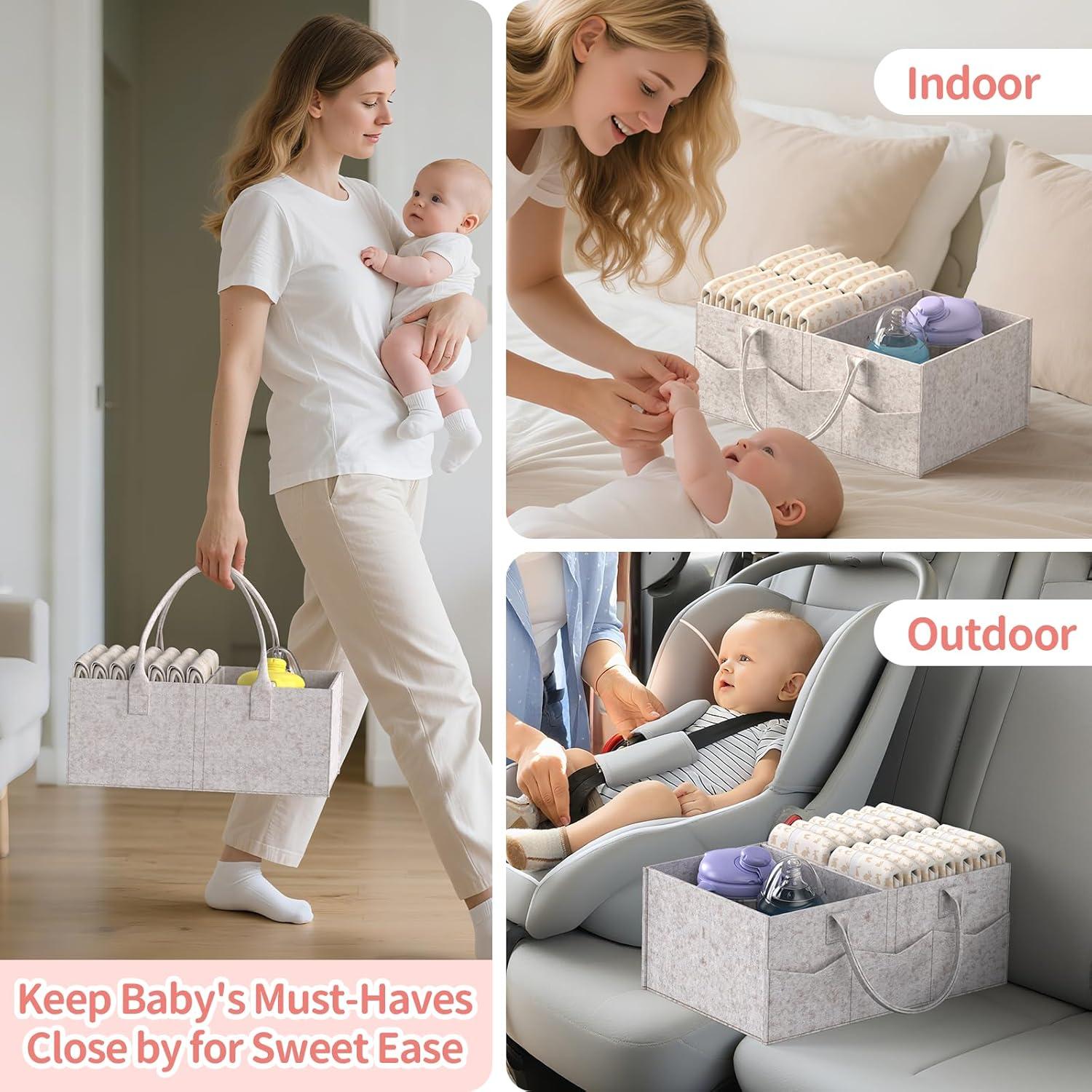 Carro Organizador de Pañales VEESUN 2 en 1 con Ruedas