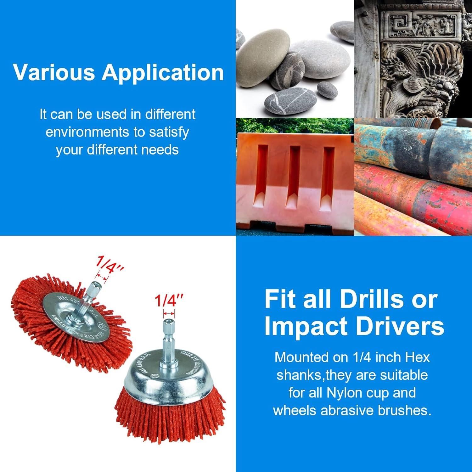 Juego de Cepillos Abrasivos de Nylon SALI 9 Piezas 3 Tamaños