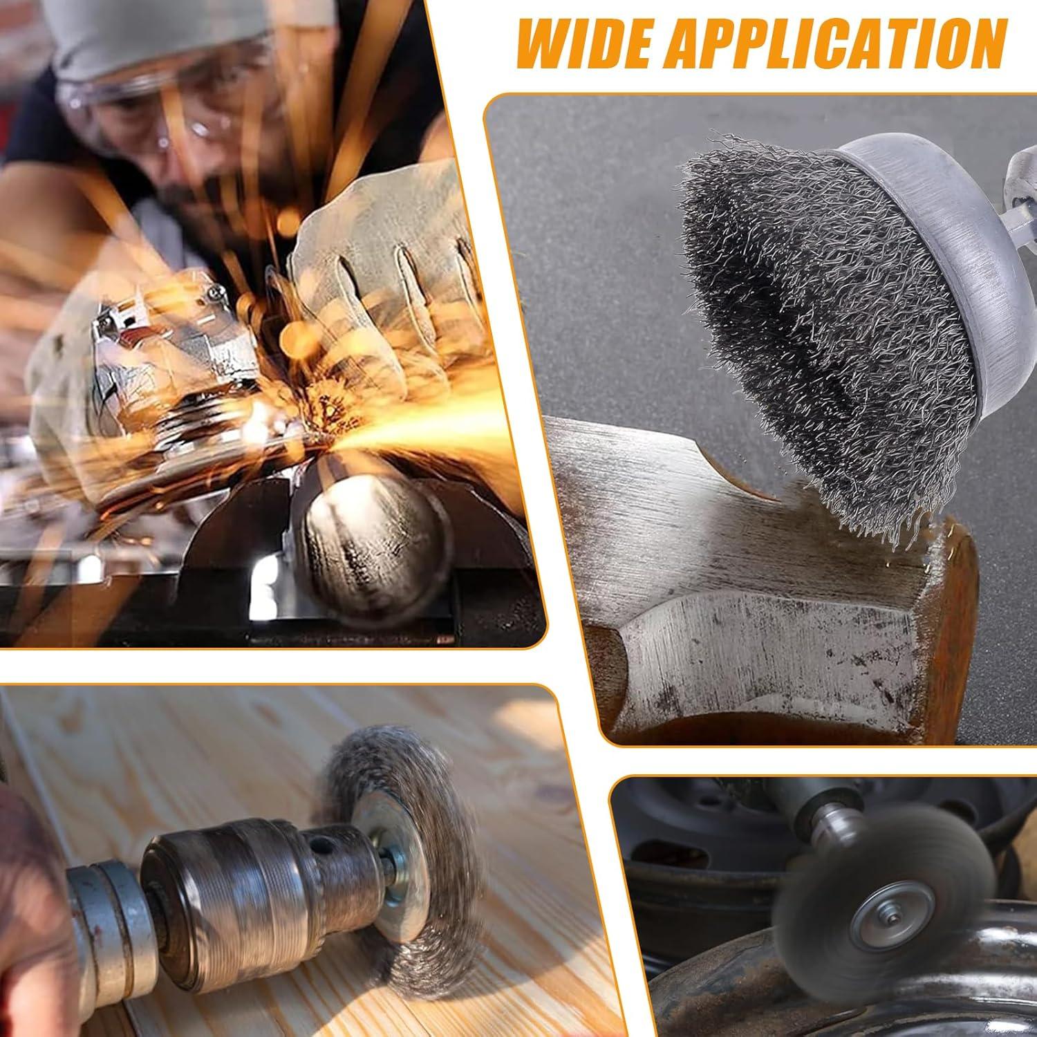 9 Piezas Cepillos de Alambre IPELY para Taladro 17.78 cm